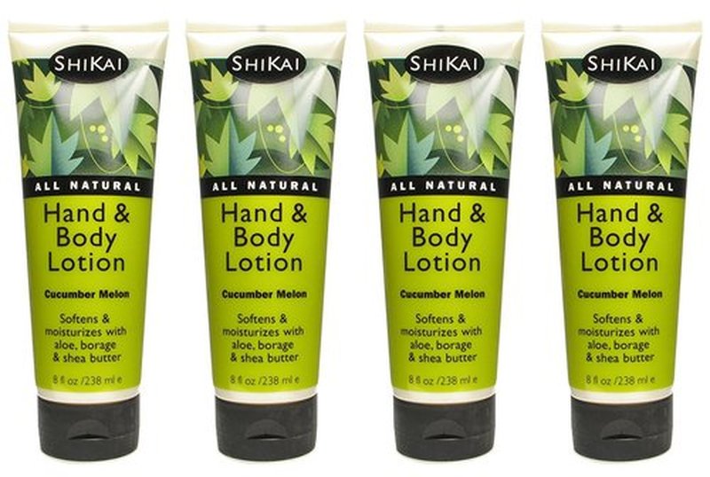 ShiKai Cucumber Melon Hand & Body Lotion (8oz, Pack of 4) | Daily Moisturizing Skincare for Dry and Cracked Hands | With Aloe Vera & Vitamin E