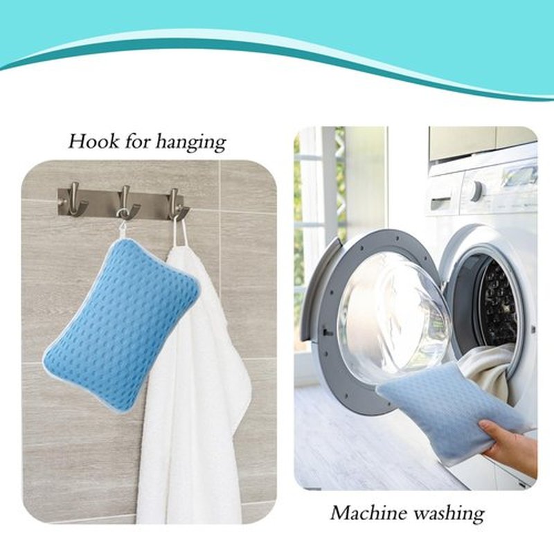 Bath Pillows for tub,Home Spa Pillows for Bathtub, Hot Tub,Head and Neck Support with 2 Strong Suction Cups,Blue