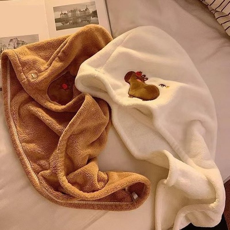 Capybaras Quick Dry Hair Towel Wrap For Wet Hair Super Absorbent Microfiber Towel With Button For Women Long Hair