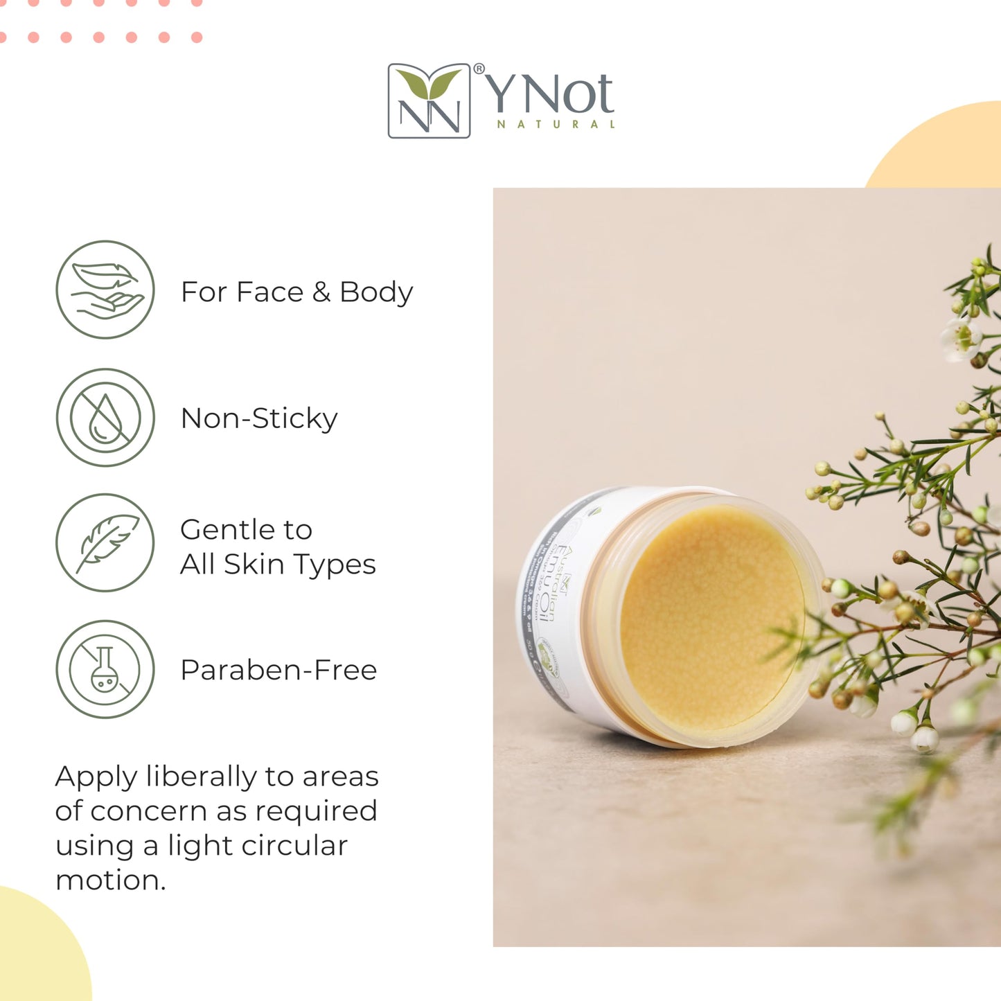 Pure Emu Oil Zinc Oxide Cream – Natural Moisturizer & Skin Protectant for Adults & Kids with Omega 3-6-9 & Shea Butter – Face & Body Cream by Y-Not Natural, 50g Travel Size