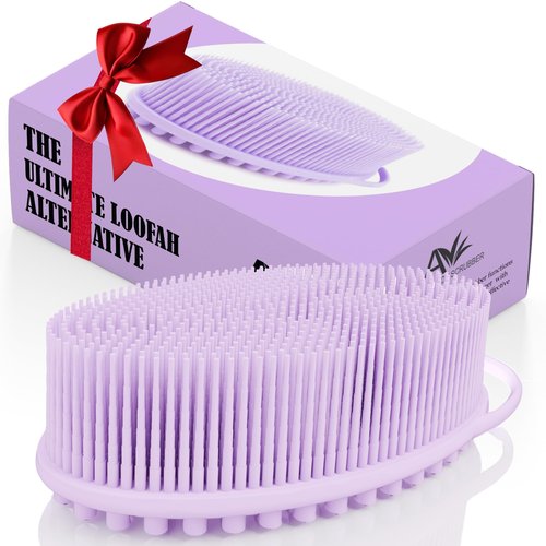 Avilana Silicone Body Scrubber – Dual-Sided Silicone Loofah for Shower, Body Scrubber for Men & Women, Gentle Loofa Alternative, Easy-to-Clean Silicone Body Scrubber Exfoliator