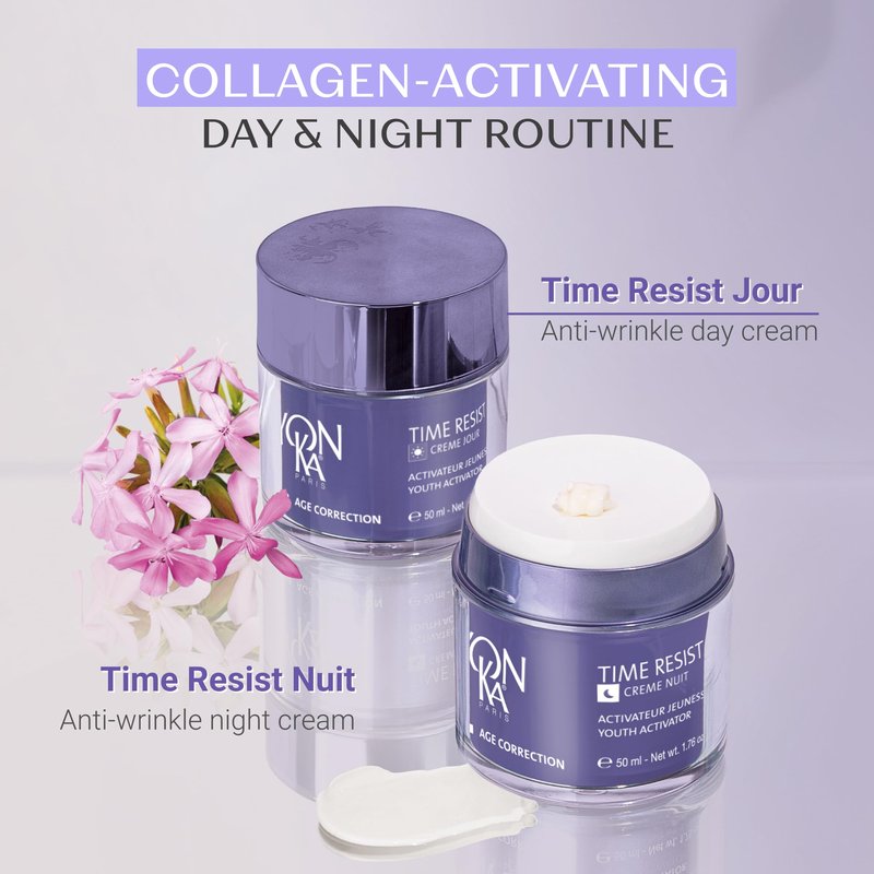 Yonka Time Resist Nuit | Anti-Aging Night Cream with Youth Activating Complex and Shea Butter | Firming Anti-Wrinkle Moisturizer for Face and Neck | Paraben-Free | 1.76 oz