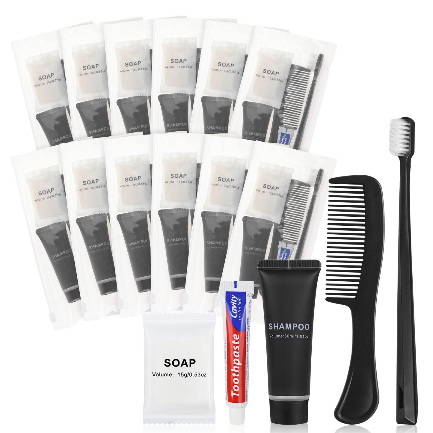 LLHQAMT Hygiene Kit, Personal Hygiene Kit with Individual Package, Bulk Hygiene Supplies are Suitable for Travel, Hotel, Camping, Household (12 Set)