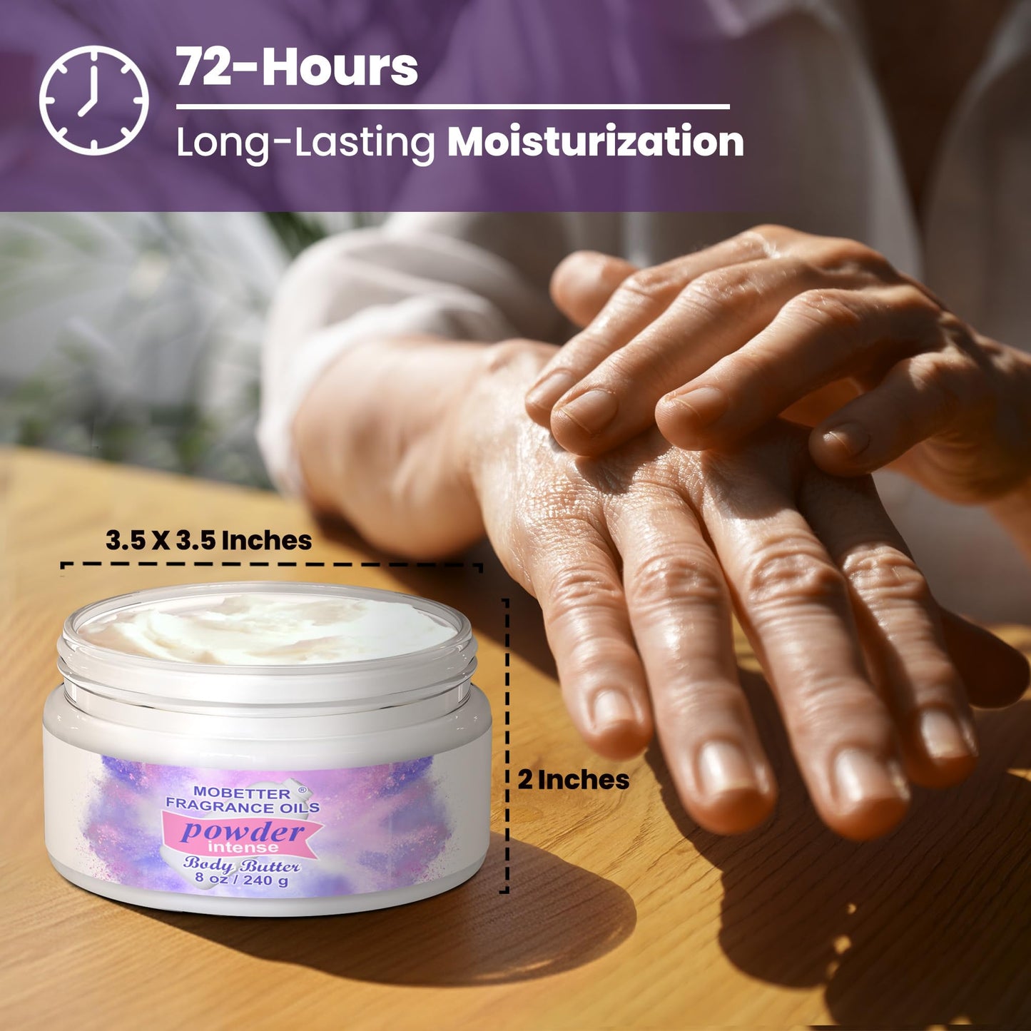 MOBETTER FRAGRANCE OILS Powder Intense 8 Oz Body Butter for Unisex