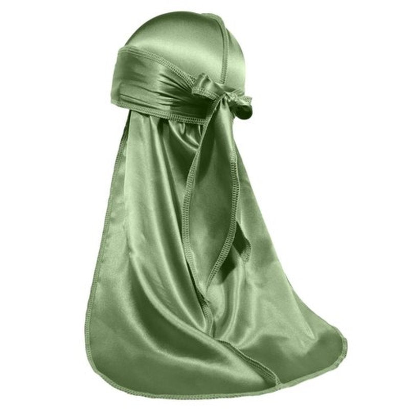 ForceWave Silky Durag for Men Wave Cap Satin Dorag for Men Women 360 Wave (Sage)