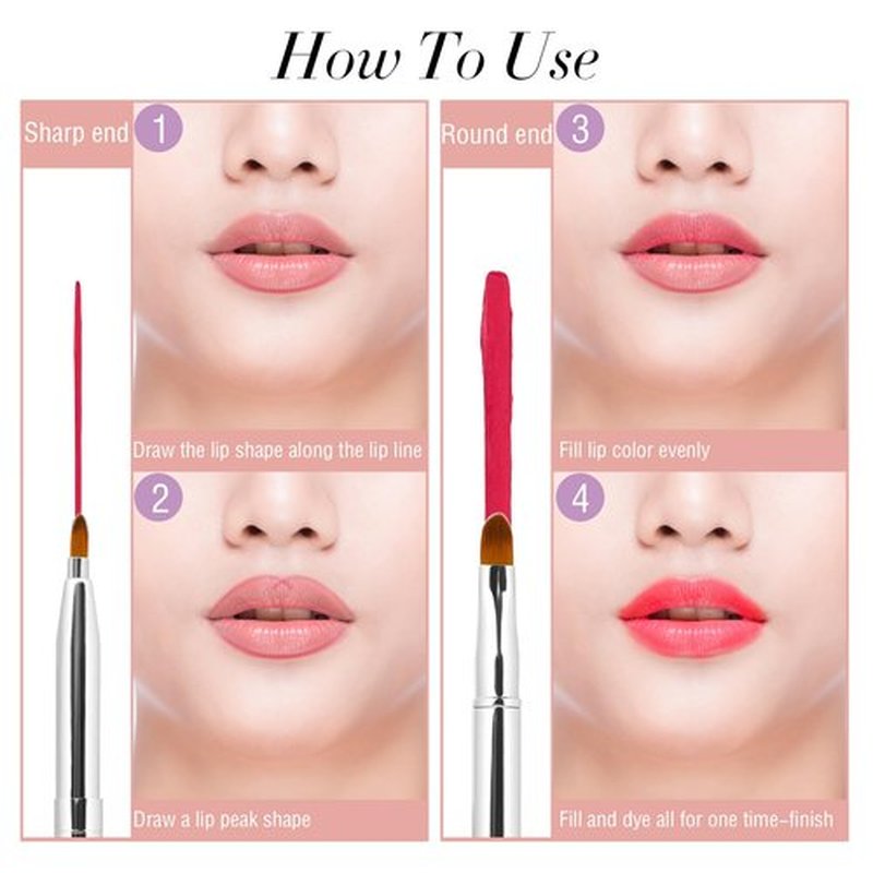 2 Pack Retractable Lip Brush for Lipstick Lip Gloss Double-Ended Lip Makeup Brushes with Cap Lipstick Brush Lip Balm Applicator Travel