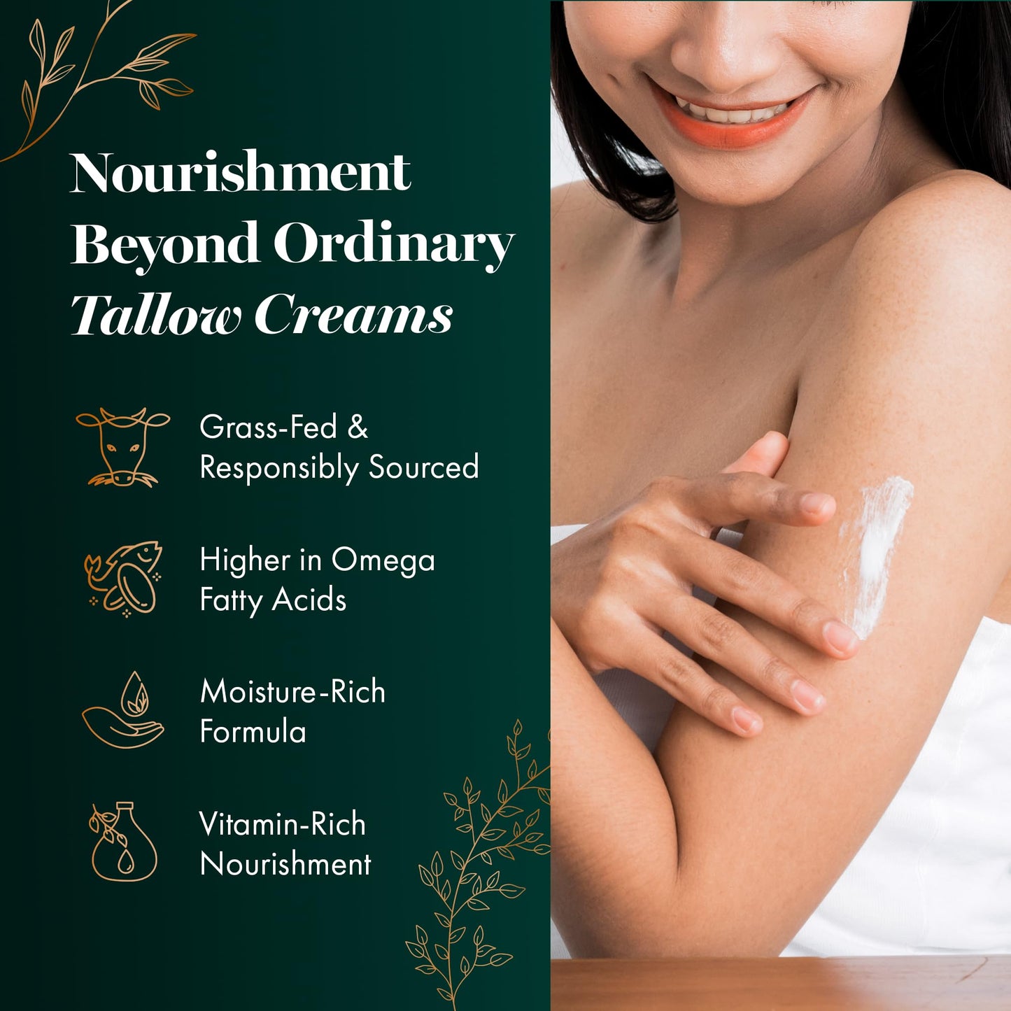 Bison Tallow Face Cream with Bakuchiol & Hyaluronic Acid Moisturizing Cream