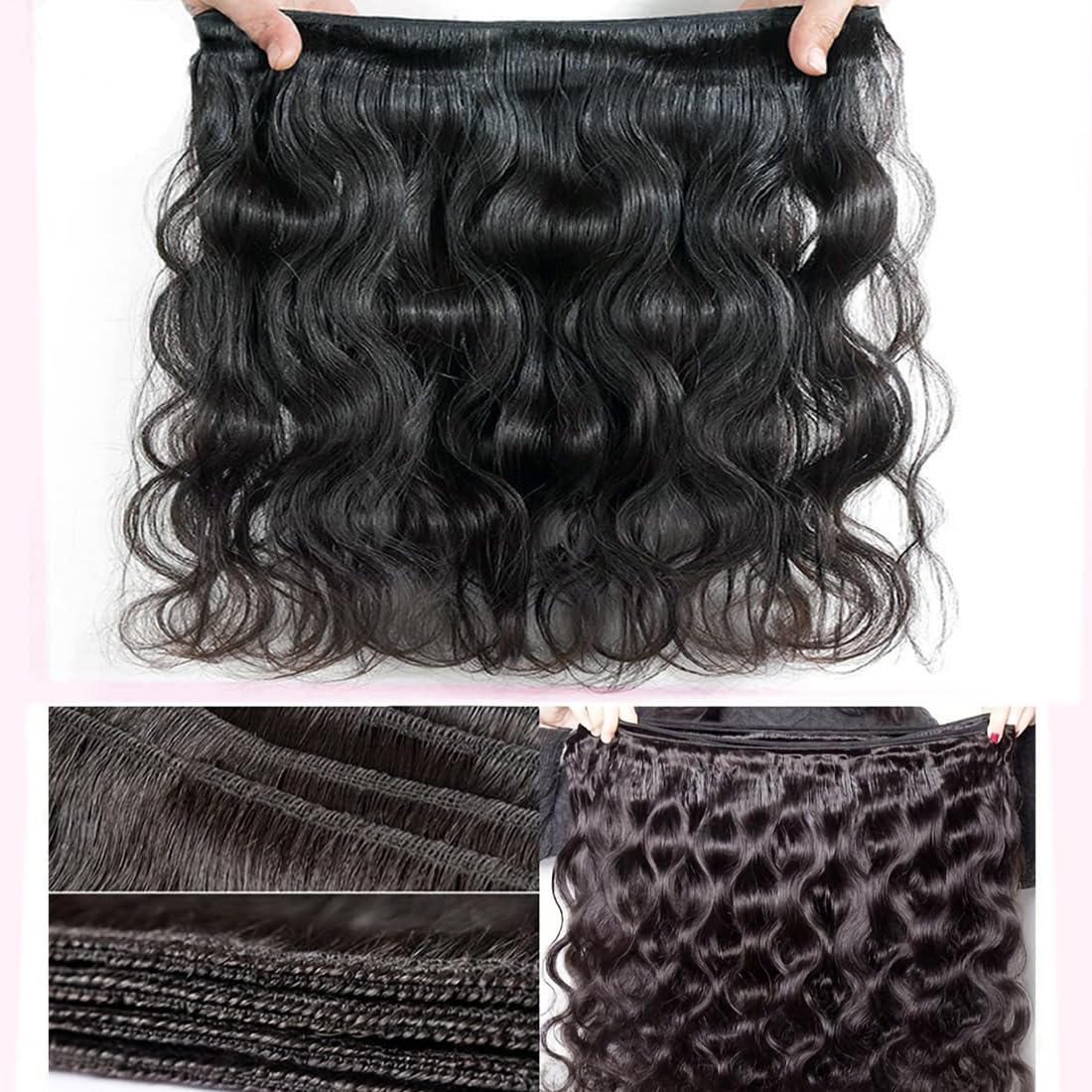 Myonisally Body Wave Bundles 14 inch 10A 1 Bundles Human Hair 100% Raw Single Bundles Human Hair Virgin Human Hair Weave Bundles Natural Black