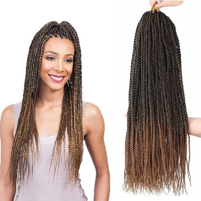 18 Inch 8Packs Senegalese Twist Hair Crochet Braids 30Stands/Pack Synthetic Braiding Hair Extensions for Black Women… (18inch, T1B/27)