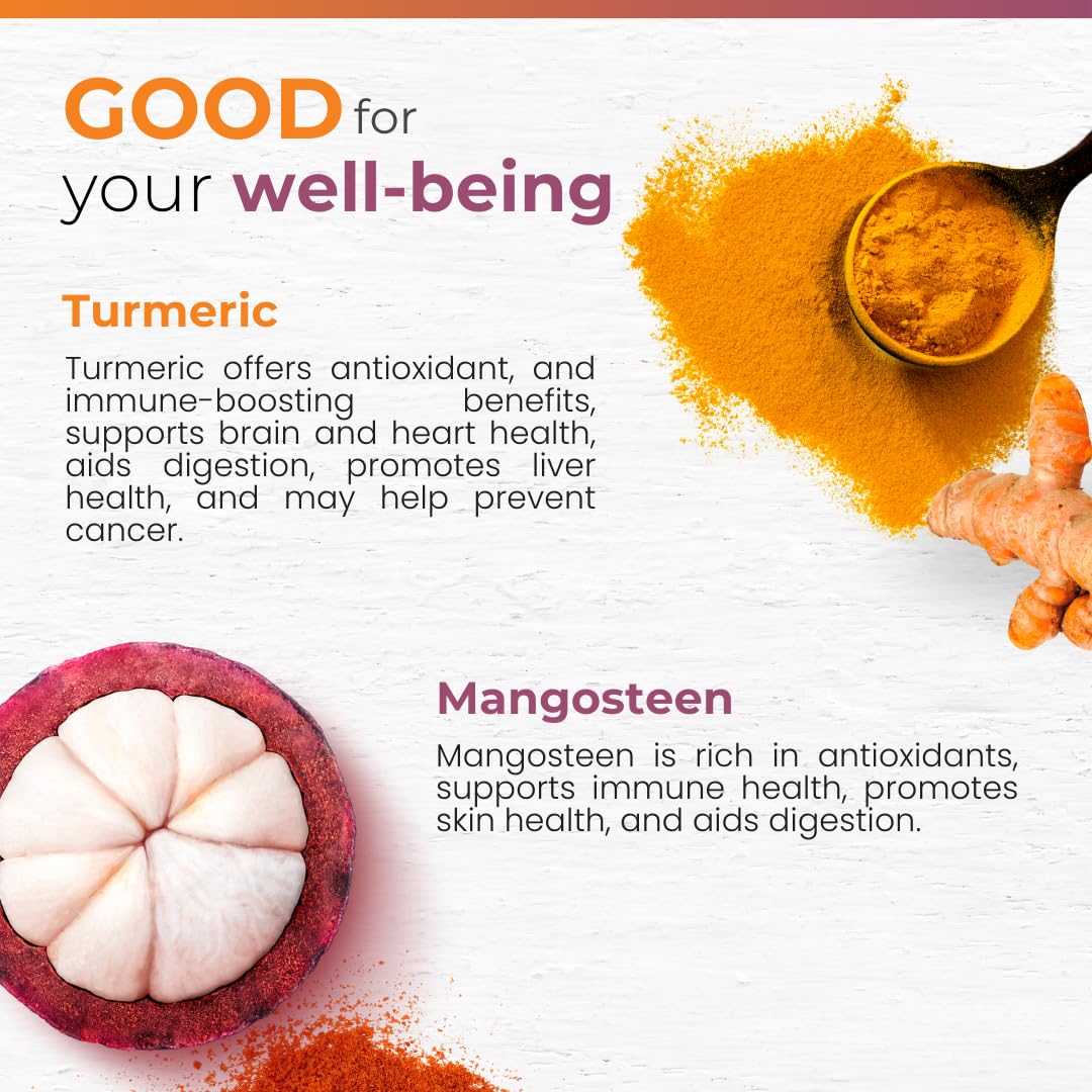 SelecWell Mangosteen + Turmeric Capsules | Joint & Digestion Support | Formulated for Wellness, Includes Natural Ingredients | 120 Vegetarian Capsules, 1500mg per Serving