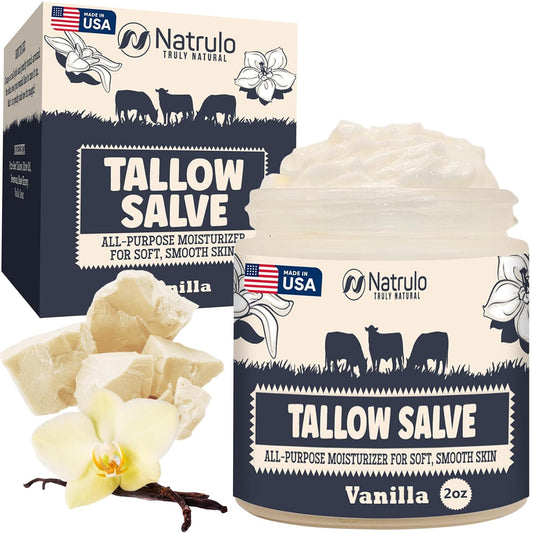 Beef Tallow Salve - All-Natural Grass-Fed Balm for Eczema & Dry Skin | Moisturizing Skin Repair Made in USA
