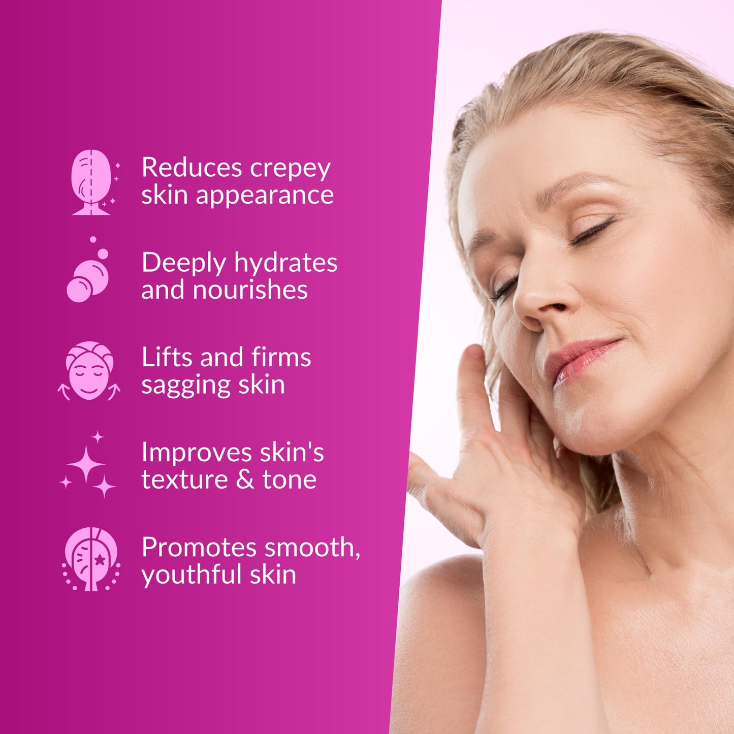Nasola Crepe Erase Advanced Body Repair Treatment Lotion with Retinol and Hibiscus, Hyaluronic Acid, Vitamin C, E, A, Niacinamide Skin Tightening & Lifting Cream Moisturizer for Dry Aging Skin 10.14Oz