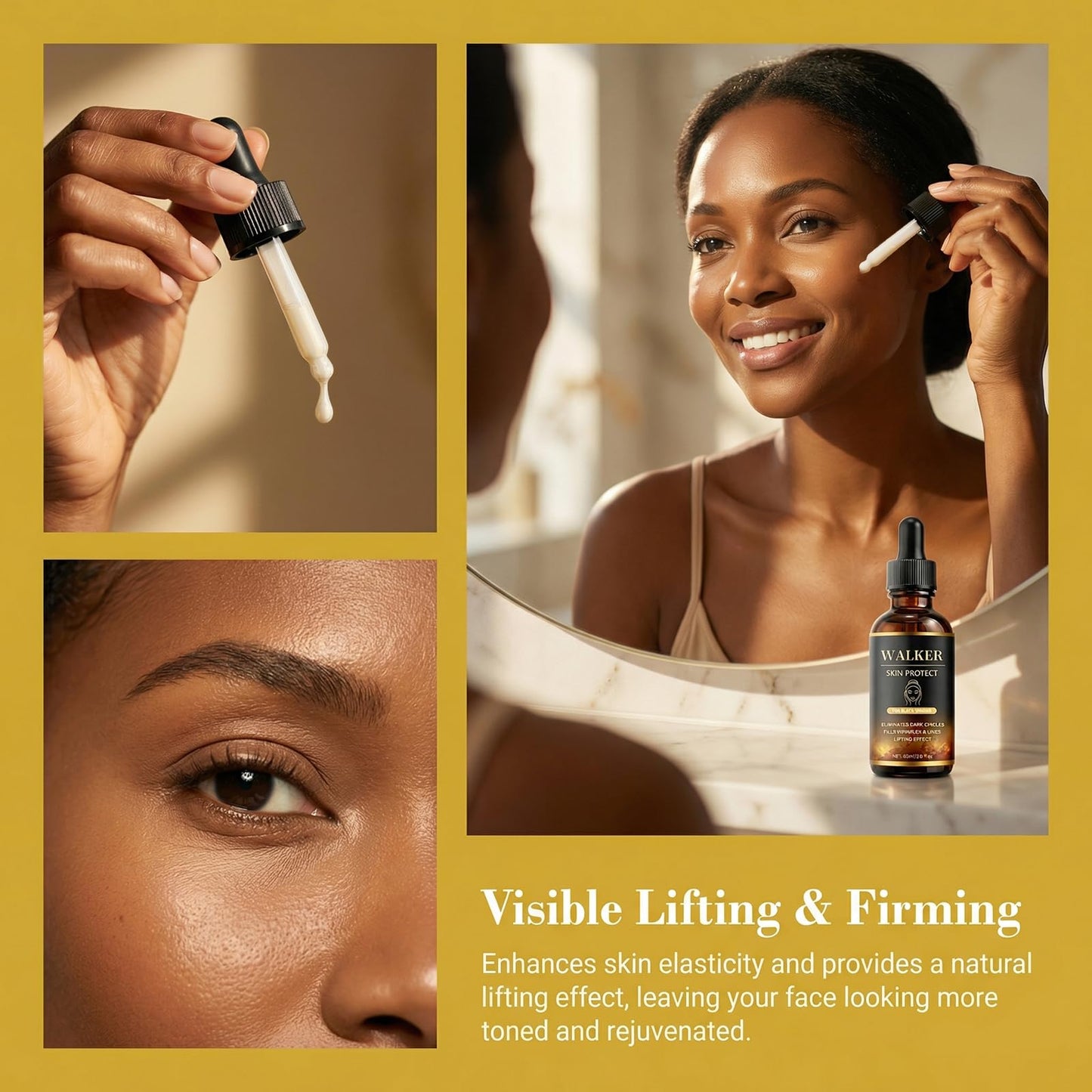 Walker Skin Protect Serum for Black Women, Walker Skin Protector Anti-Wrinkle Face Serum - Reduces Wrinkles & Fine Lines, Eliminates Dark Circles, and Lifts & Firms Skin (2)
