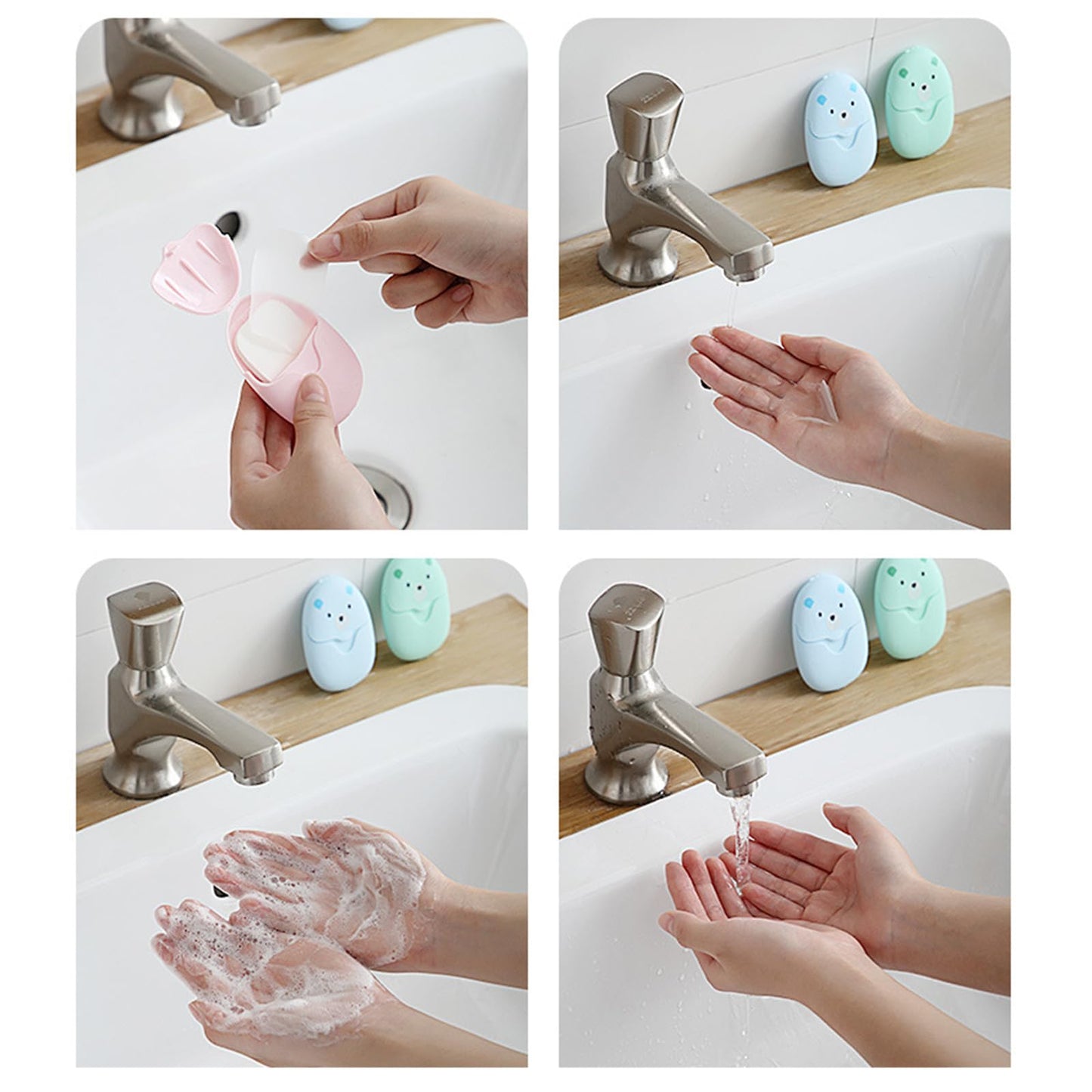 FGDTREE 150pcs Disposables Travel Soap Sheets Paper Washing Hand Clean Scented Slices Bath Hand Body Soaps for Outdoor Foaming Hand Wash
