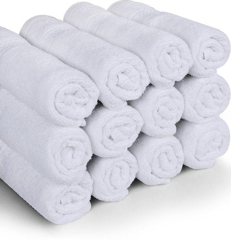Utopia Towels [12 Pack Premium Wash Cloths Set (12 x 12 Inches) 100% Cotton Ring Spun, Highly Absorbent and Soft Feel Essential Washcloths for Bathroom, Spa, Gym, and Face Towel (White)