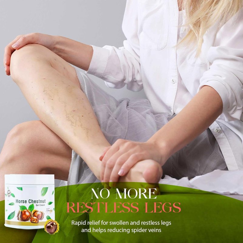 Horse Chestnut Gel Cream - Herbal Skin Care Gel for Legs & Body | Lightweight, Fast Absorbing, Soothing Relief (500ml)