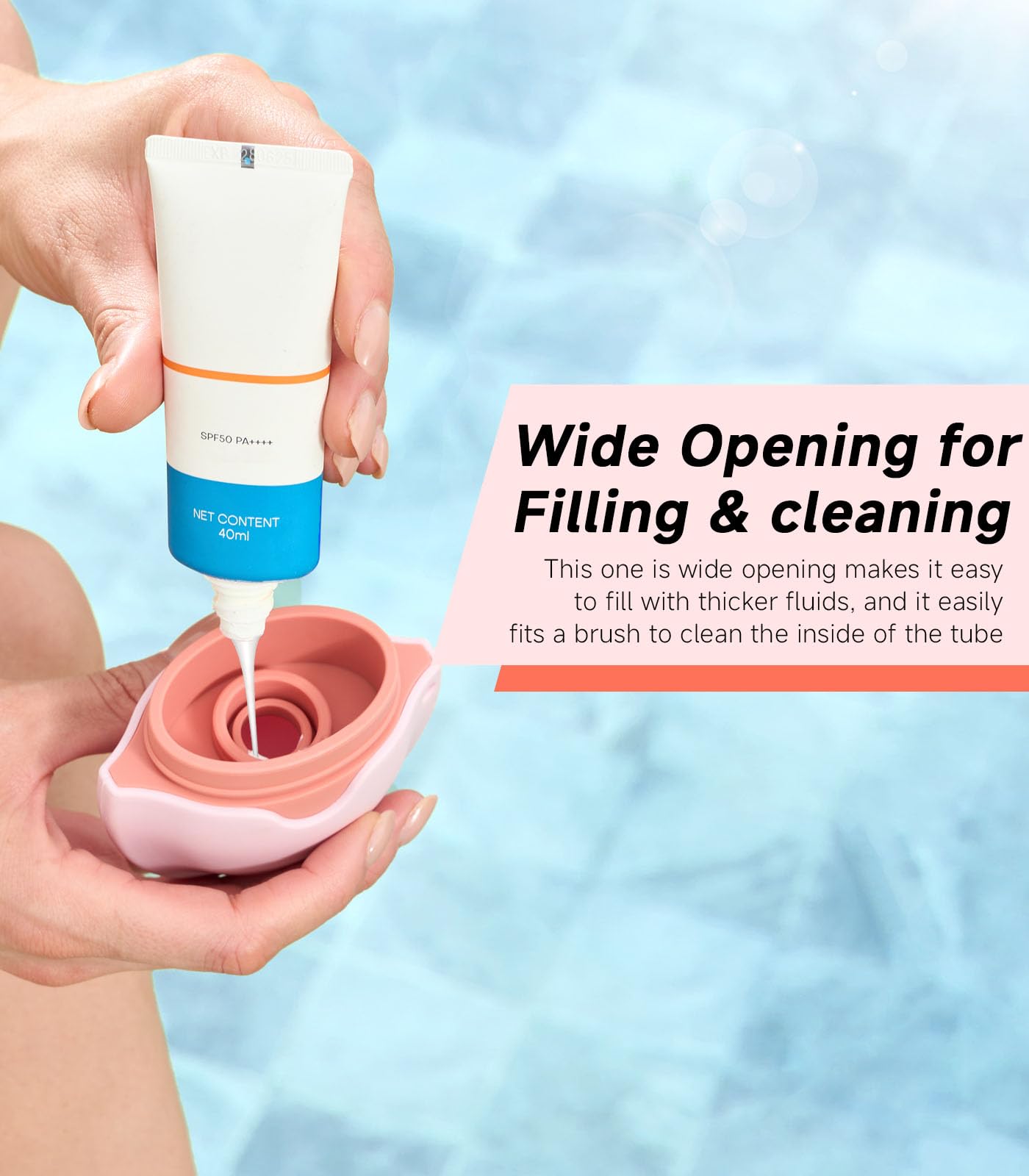 KYHDIYA Sunscreen Applicator - Refillable Roll on Sponge Sunscreen, Suncream & Lotion Applicator For Kids, Adults & Families - Travel Size Essentials for Vacation and Summer Beach