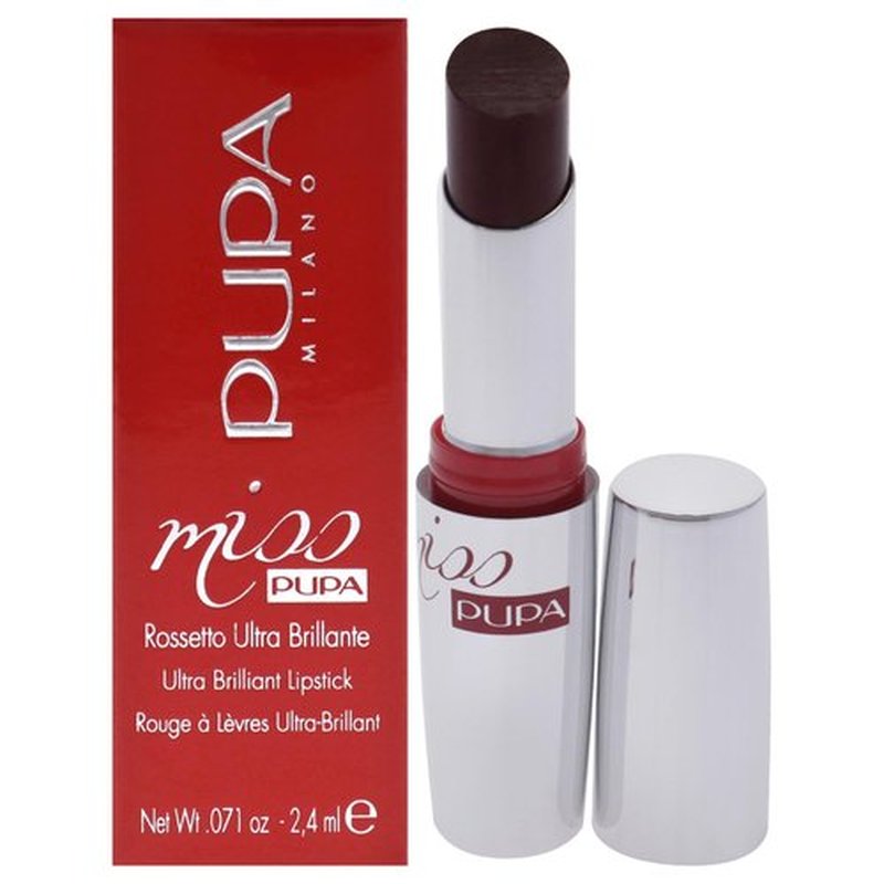 Pupa Milano Miss Milano Lipstick - Creamy, Ultra Pigmented Color For Lips - Nourishing Formula - Crystal-Effect Lipstick - Ultimate Boost Of Volume And Hydration - 504 Ruby Red - 0.071 OZ
