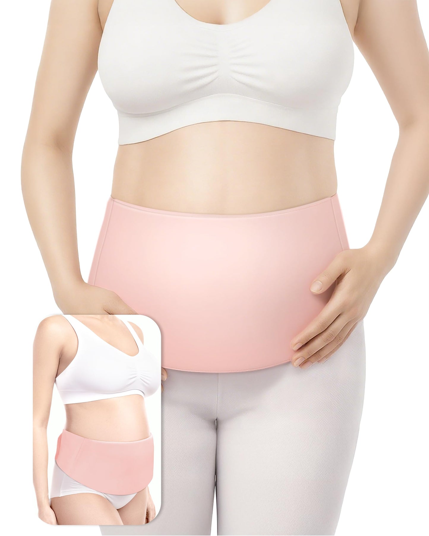 Hysterectomy & C-Section Belly Binder for Post-Op, Hot & Cold Therapy Ice Pack Waist Belt, Lycra Fabric Gel Pad for Incision Protection, Reusable Cooling Wrap for Surgery Pain Relief,Adjustable 28-47"