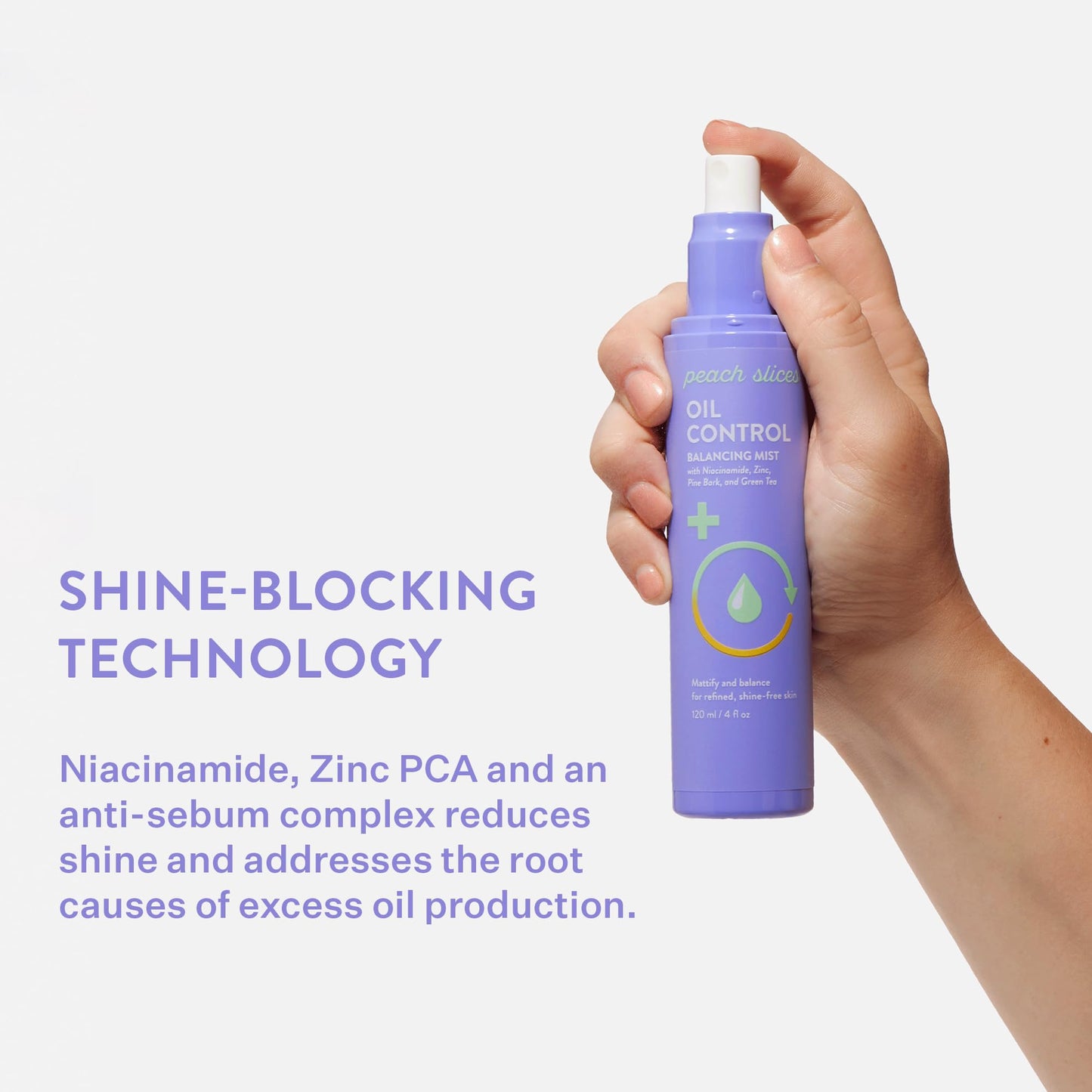 Peach Slices - Oil Control Balancing Mist (4 oz) - Mattify & Balance - Refined, Shine-Free Skin - Niacinamide, Zinc, Pine Bark, Green Tea - Face Mist - Vegan, Cruelty Free, Korean Skin Care & Beauty