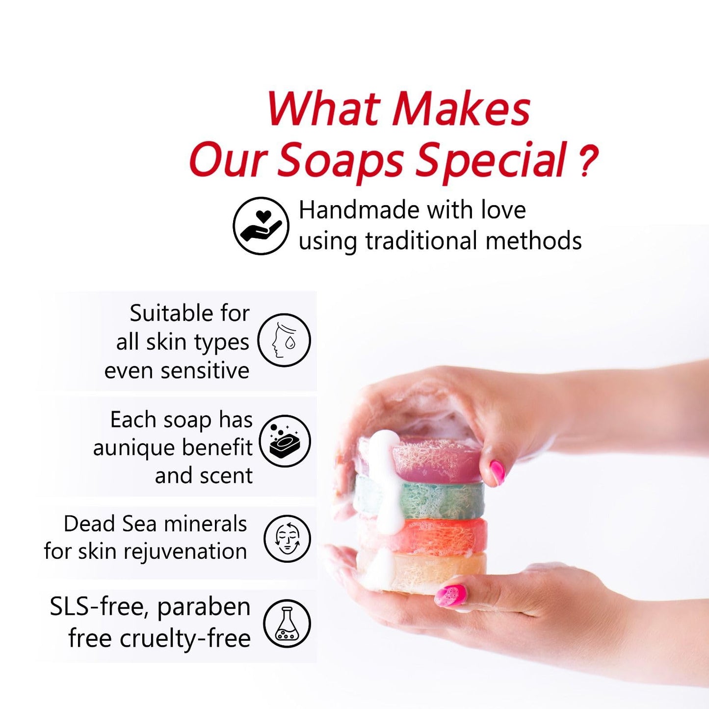Beresheet Dead Sea Glycerin Soap Bar Set of 4 (90g x 4) – Handmade Moisturizing Soap Bars for Face & Body – Hydrating Natural Cleansing Bars for Dry & Sensitive Skin – Gentle Daily Skincare