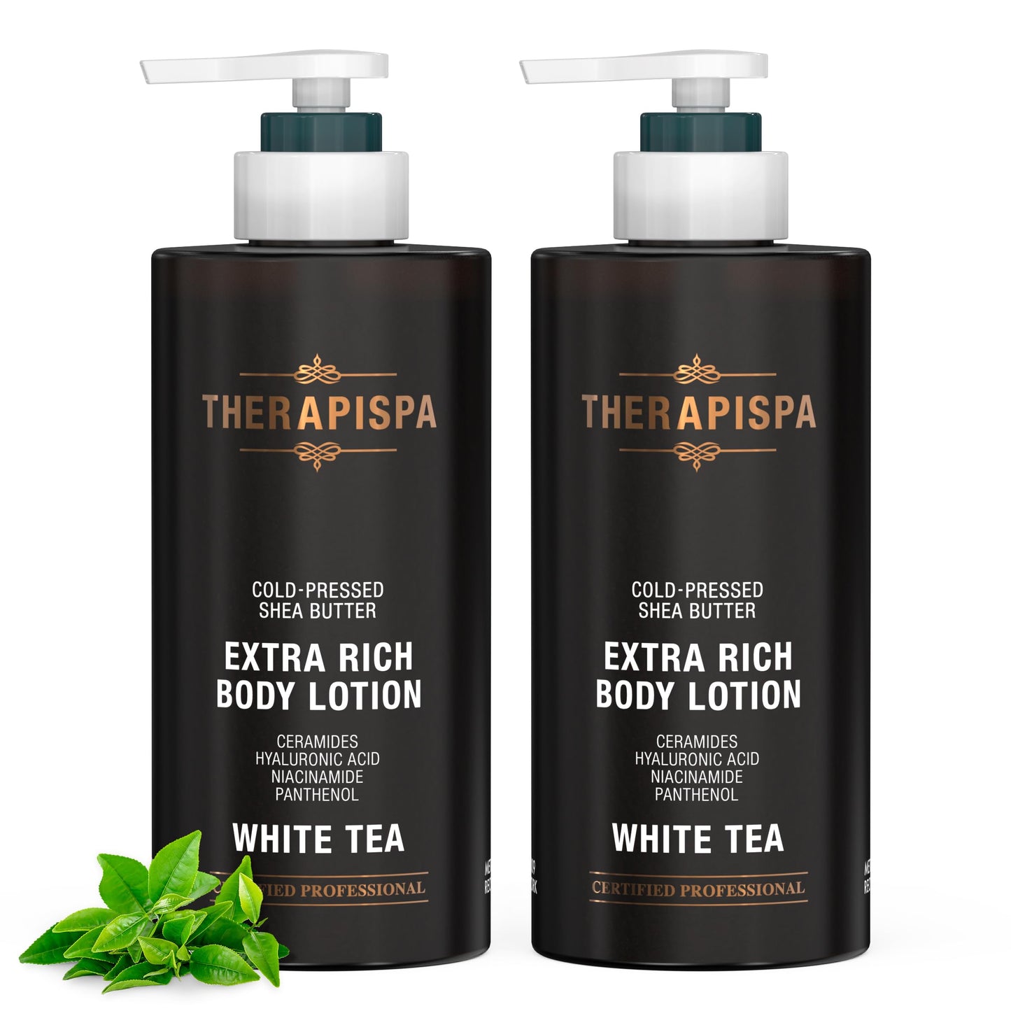 THERAPISPA Scented Body Lotion for Women – Hydrating & Nourishing Moisturizer with Shea Butter, Ceramides & Panthenol for Dry Skin – Inclusive for Everyone (White Tea, 17.0 fl oz)