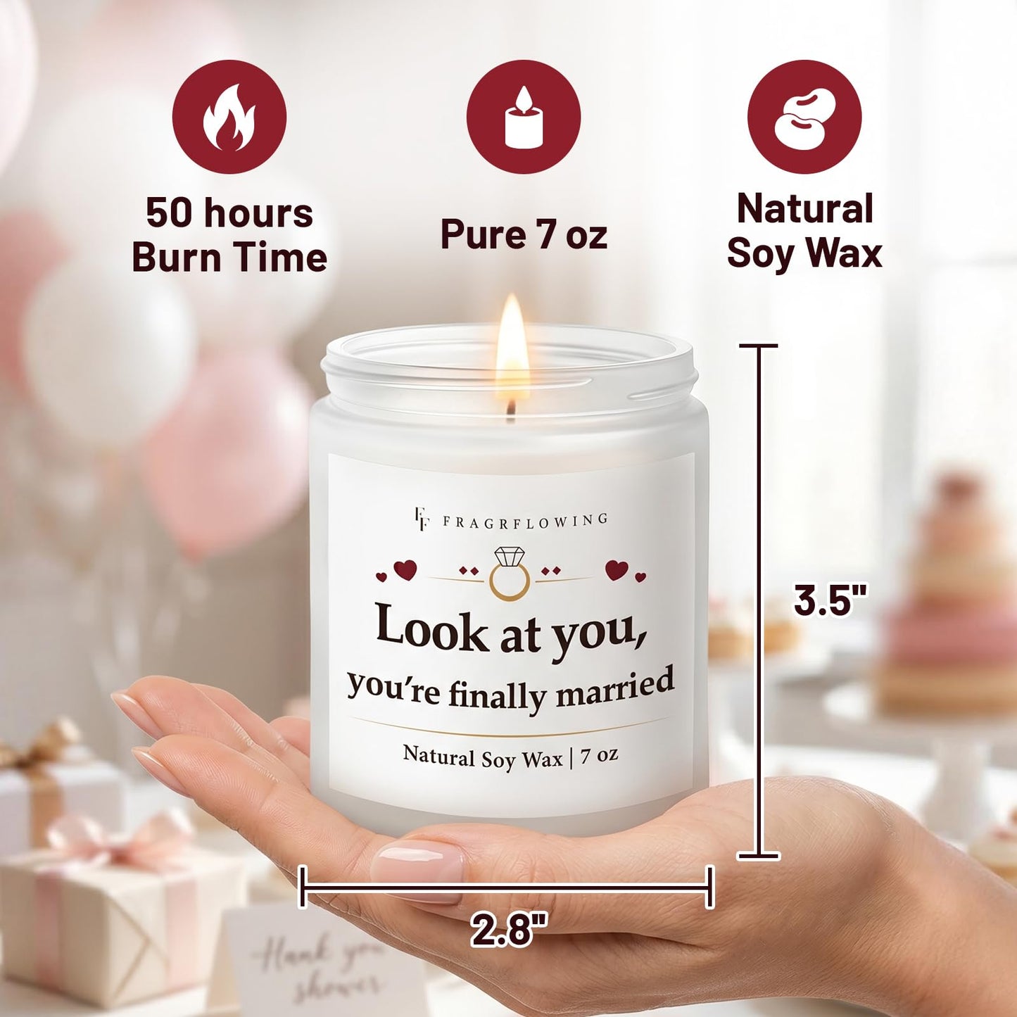 FF FRAGRFLOWING Funny Bridal Shower Gifts, Creamy Vanilla Soy Wax