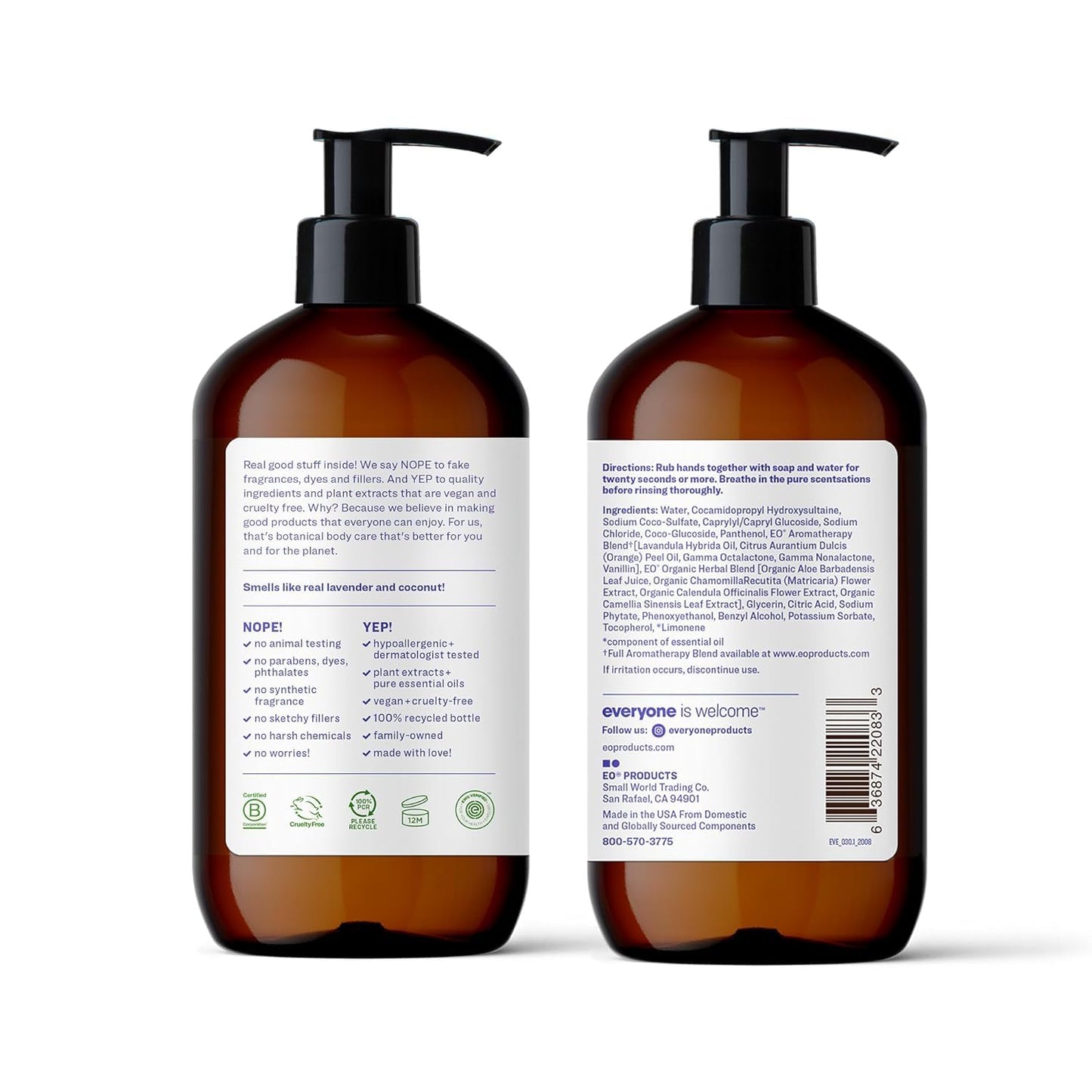 Everyone Liquid Hand Soap, 12.75 Ounce (Pack of 1), Lavender and Coconut, made with Essential Oils for Kitchen and Bathroom