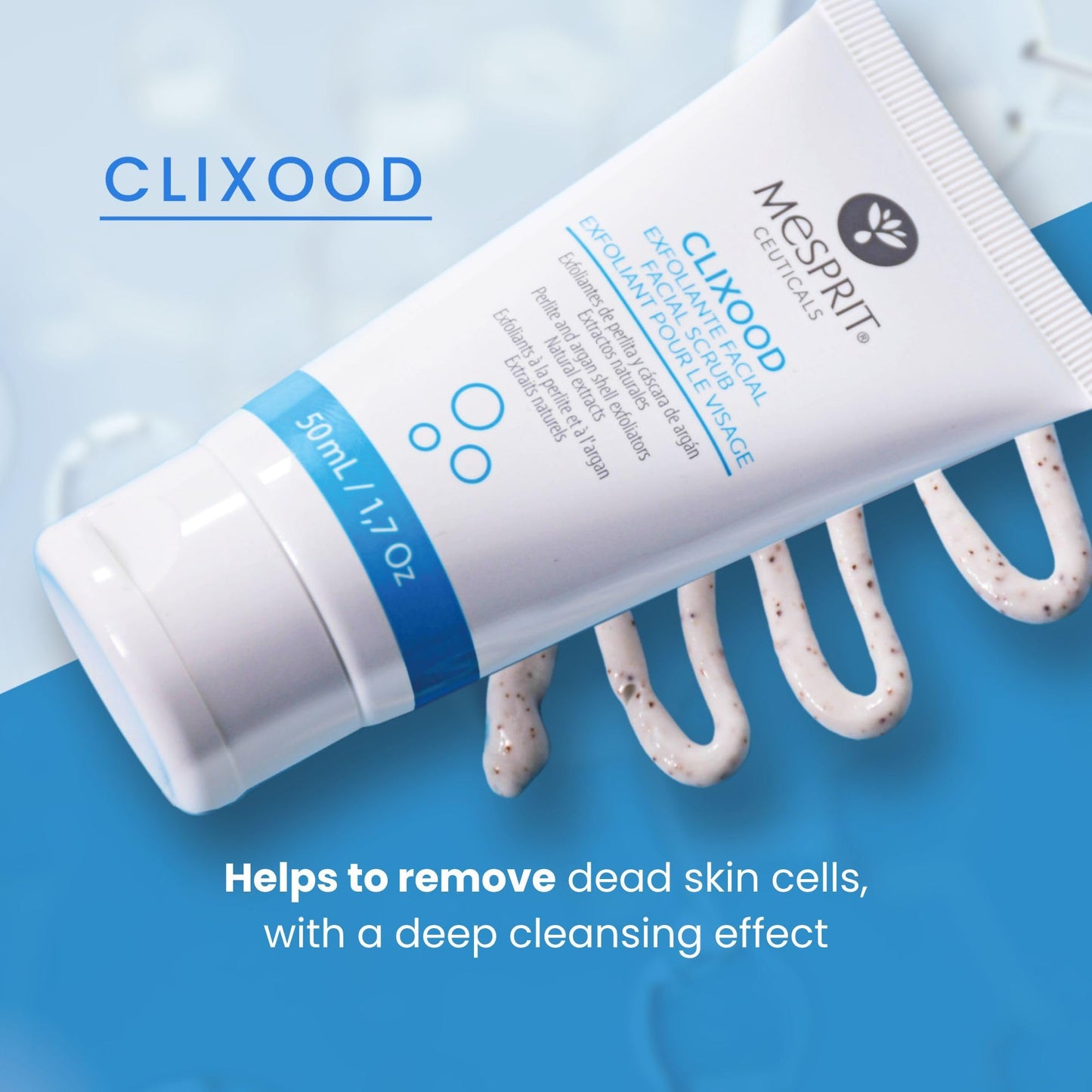 Clixood - Exfoliating Facial Scrub with Nutrient-Rich Natural Extracts | Face Scrubber for Women for a Youthful, Radiant Look - 1.17 fl oz