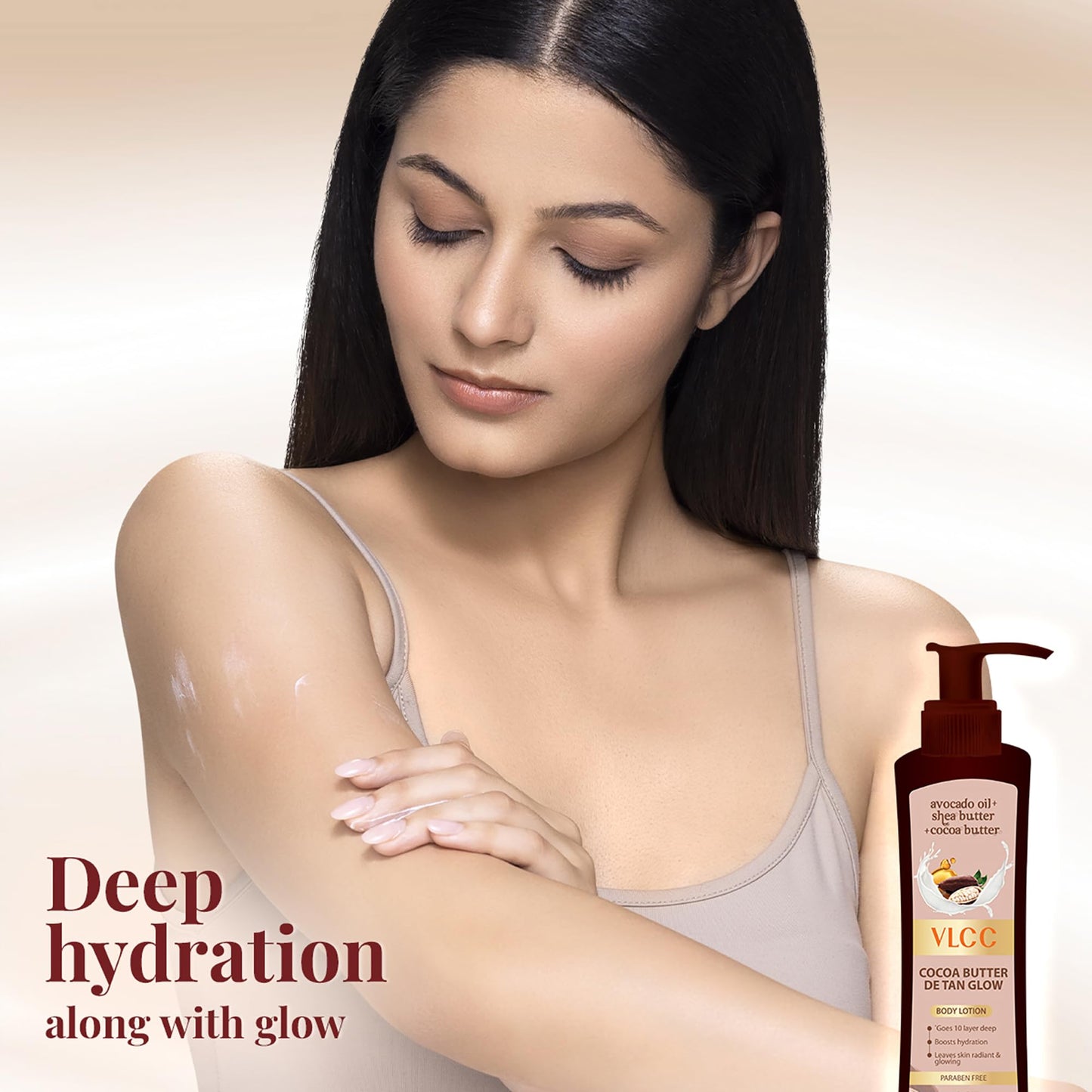 VLCC Cocoa Butter De Tan Body Lotion - Deep Moisturizing Body Lotion for Women - Hydrating Body Cream with Shea Butter and Avocado Oil - 13.5 oz