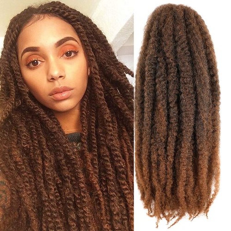 6 Packs Marley Hair 20 Inch Marley Twist Braiding Hair Crochet Braids Long Afro Kinky Synthetic Kanekalon Fiber Marley Hair For Twists Braiding Hair Extensions (20inch, T30)