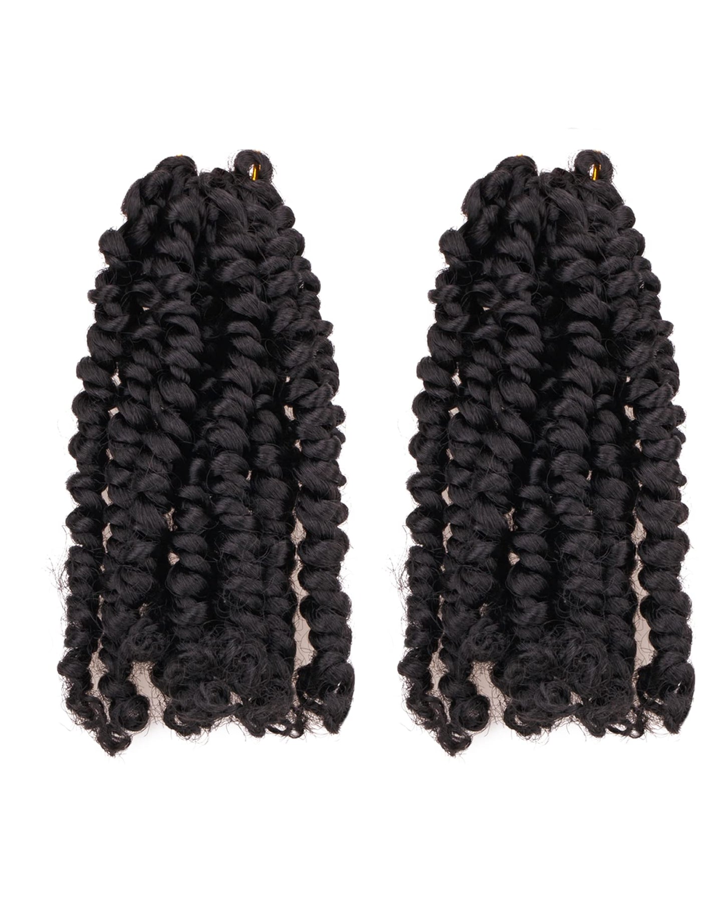 6 Inches 2 Packs Super Short Passion Twist Crochet Hair for Black Women and Kids- Natural Black Pre Looped Pretwisted Crochet Hair,Soft Lightweight Hair Extension Braided by Synthetic Spring Kinky Twist Bohemian Curls(6"-2 Packs,1B)