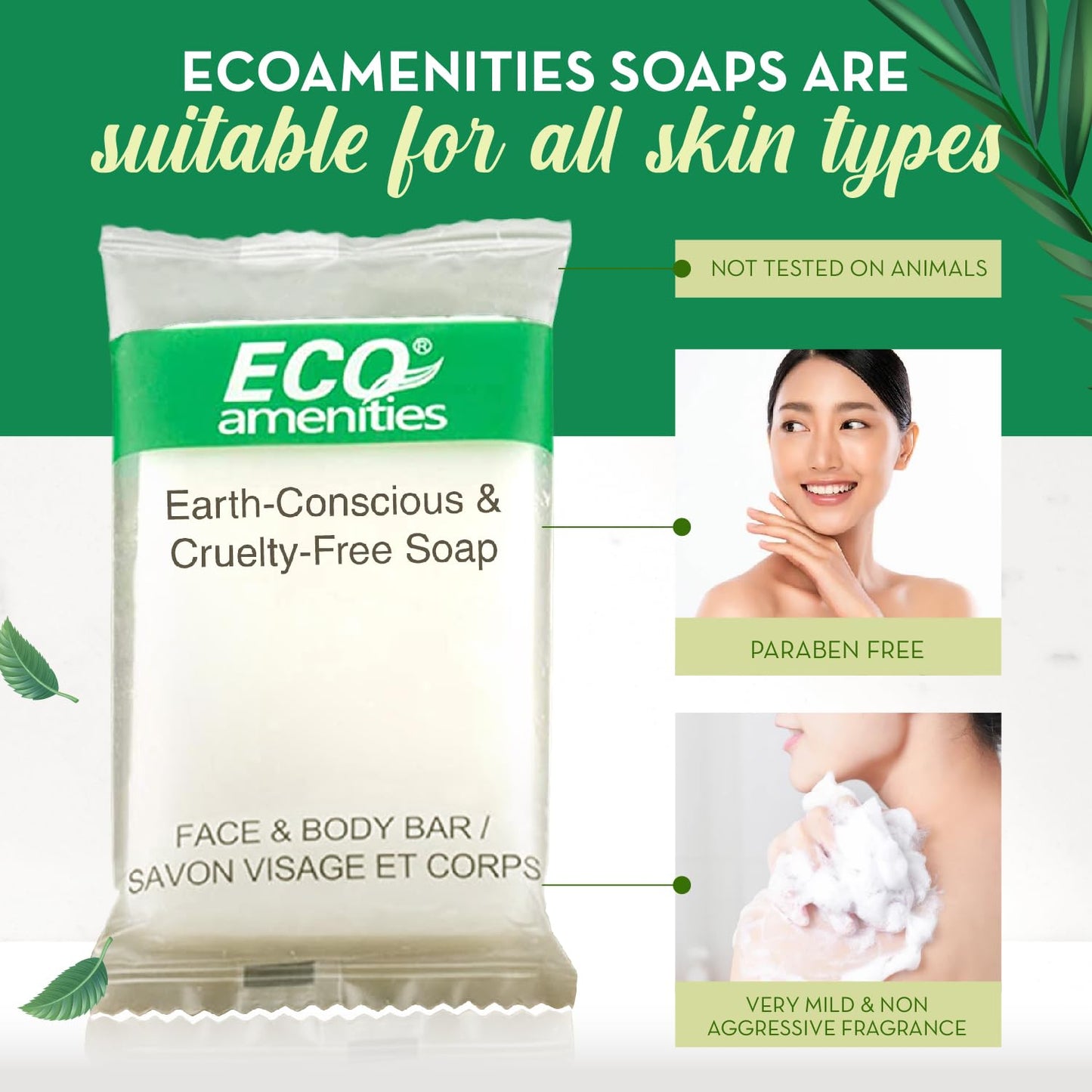 ECO Amenities Travel Size Bar Soap - 400 PACK, 0.5 oz Mini Soap Bars, Hotel Soap Bars, Travel Size Toiletries - Individually Wrapped Bulk Soap Bar, Small Hotel Soaps for BNBs, VRBO, Inns and Hotels