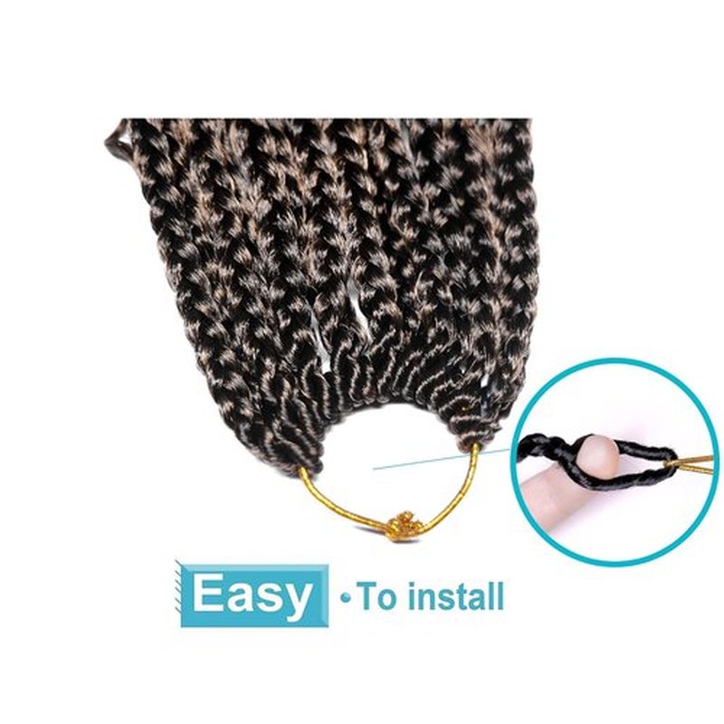 Goddess Box Braids Crochet Hair With Curly Ends 8 Packs-14 Inch Crochet Hair for Black Women Bohomian Crochet Box Braids (1b/27, 14inch)