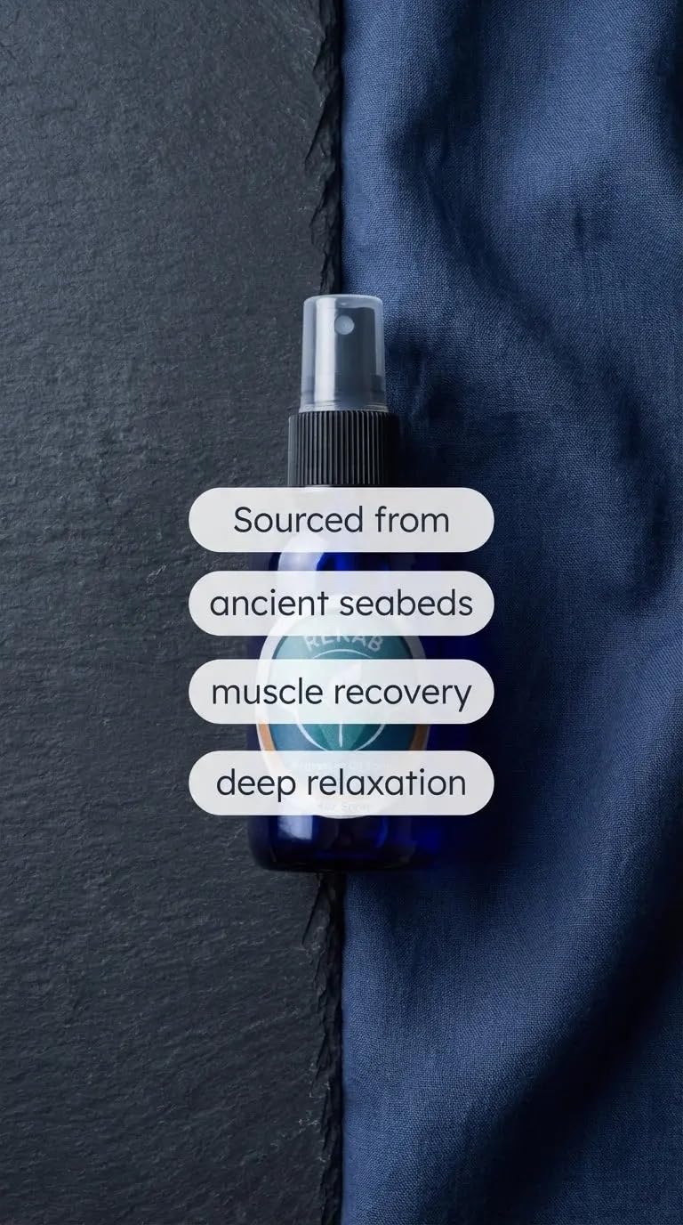 REKAB Mineral Oil Magnesium Spray - Magnesium for Sleep with Pure Magnesium Glycinate - Soothe and Relax with Natural Magnesium Oil Spray - 100% Pure & Natural