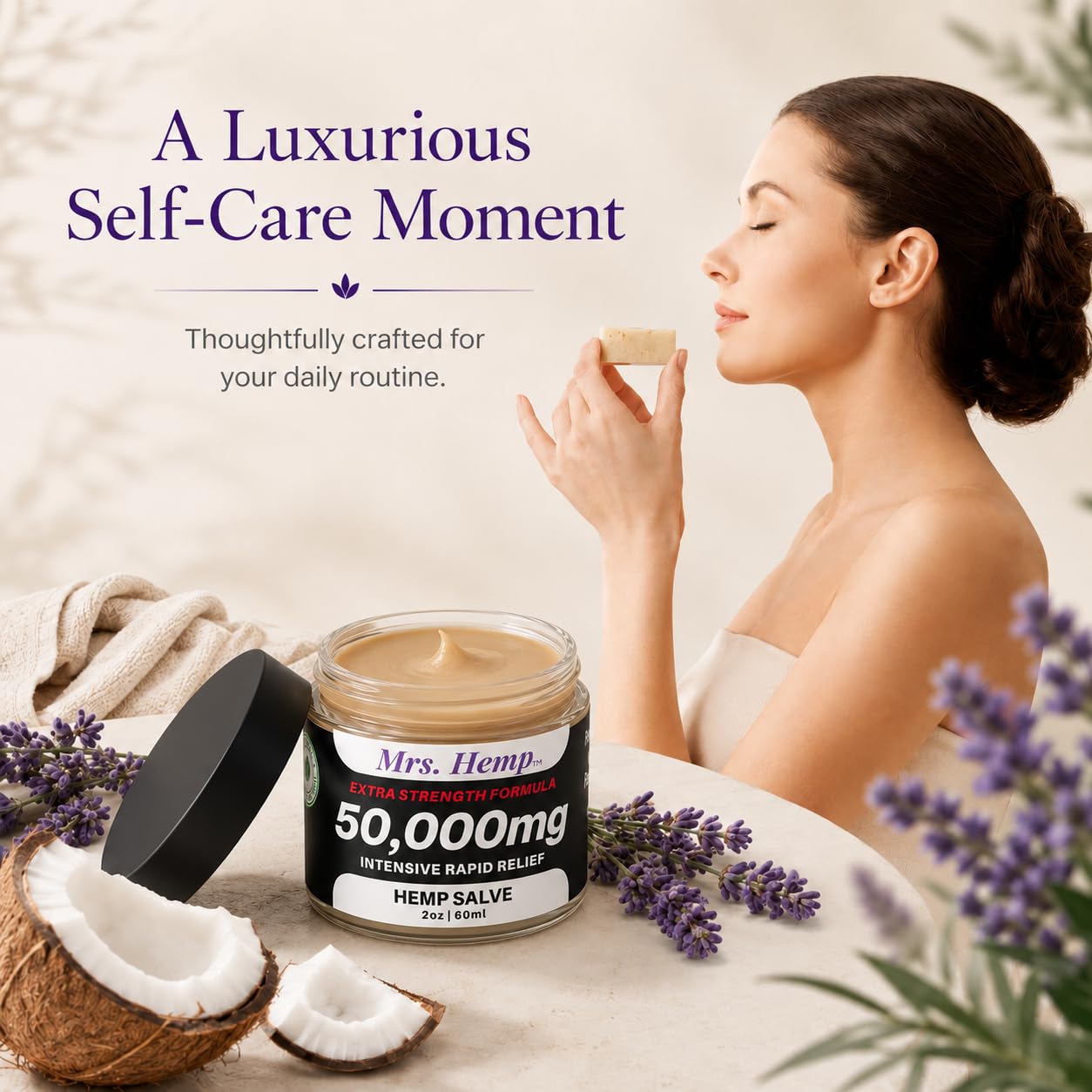 50,000 MG Hemp Extra Strength Healing Salve | Ideal for Hips, Joints, Neck, Back, Elbows, Fingers, Hands, and Knees. 100% Natural - Proudly Made in USA
