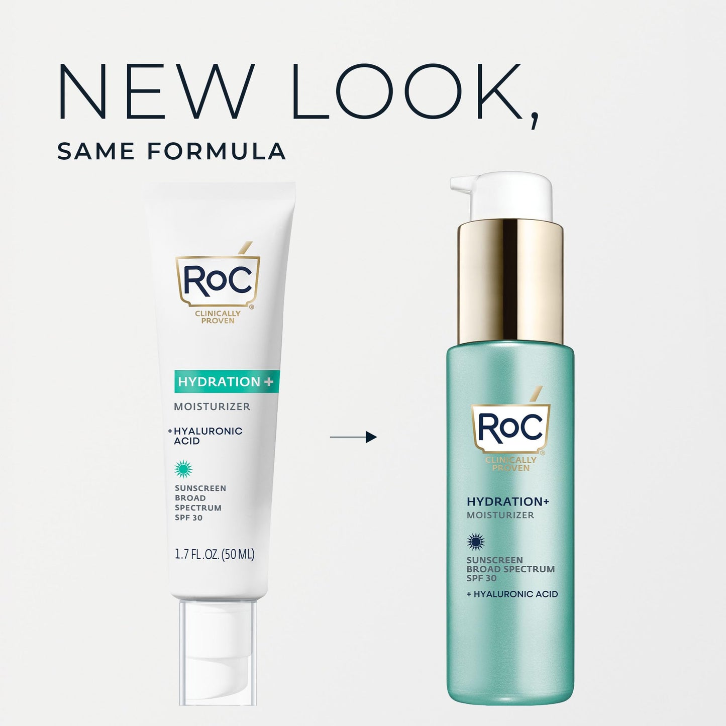 RoC Multi Correxion 1.5% Pure Hyaluronic Acid Anti Aging Daily Face Moisturizer with Sunscreen, SPF 30 Broad Spectrum Moisturizer for Men & Women + Retinol Eye Cream Packette
