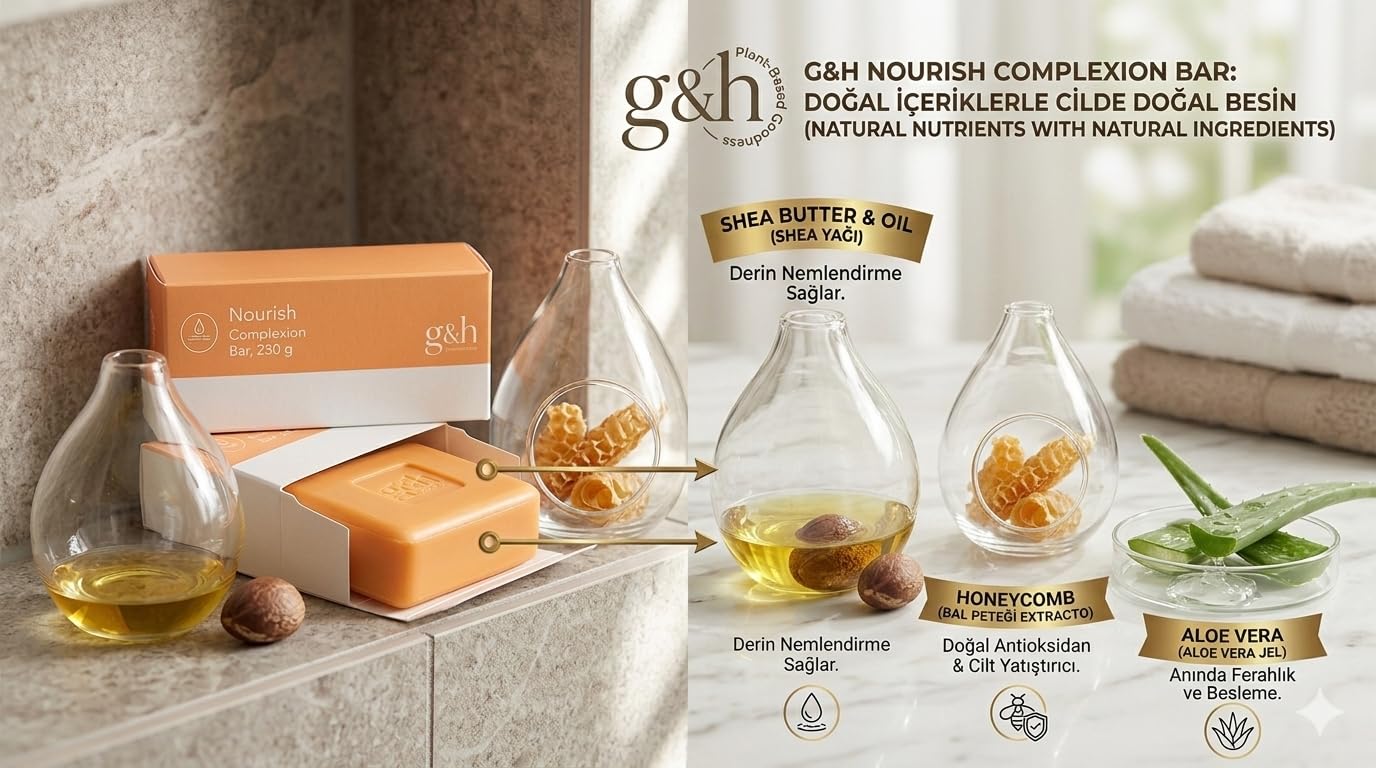6 Bar Glycerine & Honey Complexion Bar- NOURISH+Complexion Bar Soap- Orange Blossom Honey, Shea Butter and Pumpkin Seed Oil