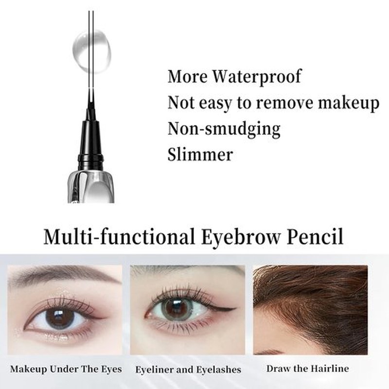 BLUE LOVE 2PCS Two-Prong Eyebrow Pen, Upgrade 2 Tipped Eye Brow Pencils for Women, Waterproof Lasting All-Day Eye Makeup with Microblading Brow Pen with Hair Like Strokes (Grey&Brown)
