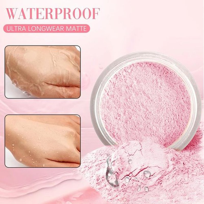 AlluraBeauty Blurring Powder,Blurring Setting Powder,Beauty Blurring Powder, Pink Setting Powder Makeup Waterproof,Pink Powder Loose Setting for All Skin Tones (Pink, A)