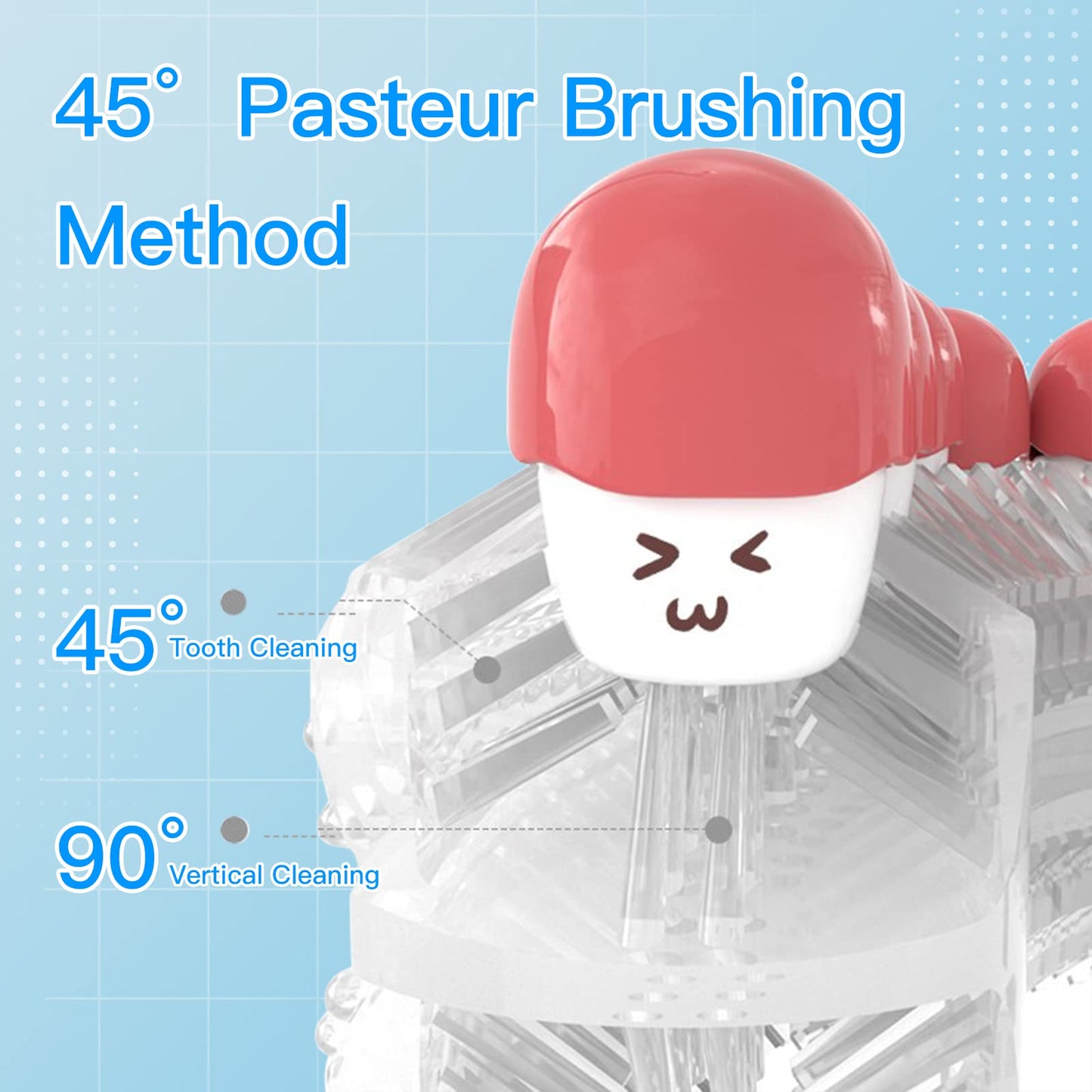 ELOTAME Cartoon Kids U Shaped Electric Toothbrush with 4 Brush Heads,Full Mouth 360-Degree Cleaning Sonic Automatic Toothbrush with IPX7 Waterproof (8-15 Age Blue Koala Without Cup)