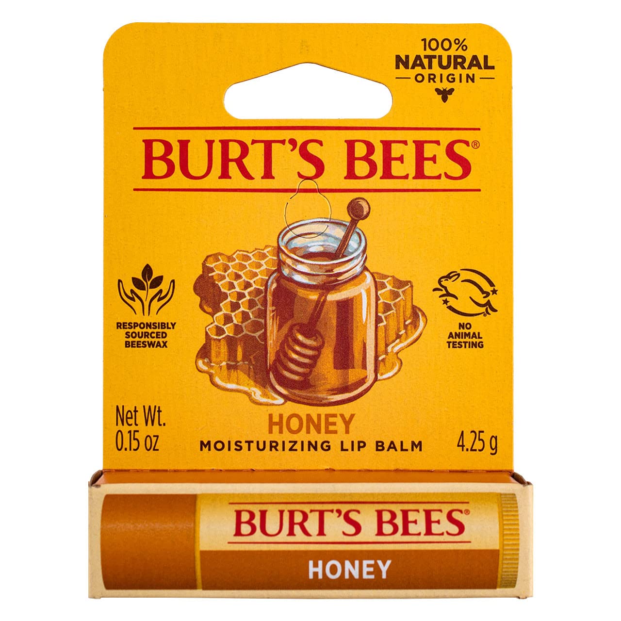 Burt's Bees Honey Moisturizing Lip Balm 0.15 oz (Pack of 4)