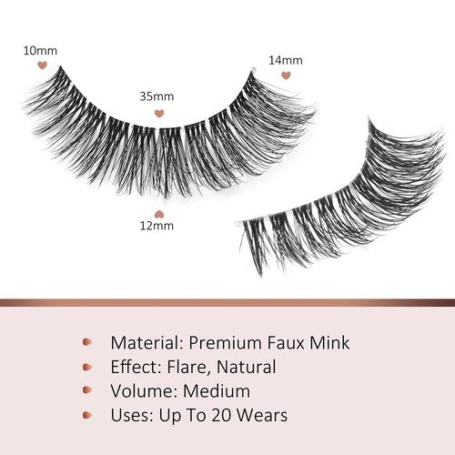 Onlyall Natural Eyelashes Mink False Eyelashes Natural Wispy Lashes Soft Clear Band Lashes Fluffy False Lashes 14MM A11
