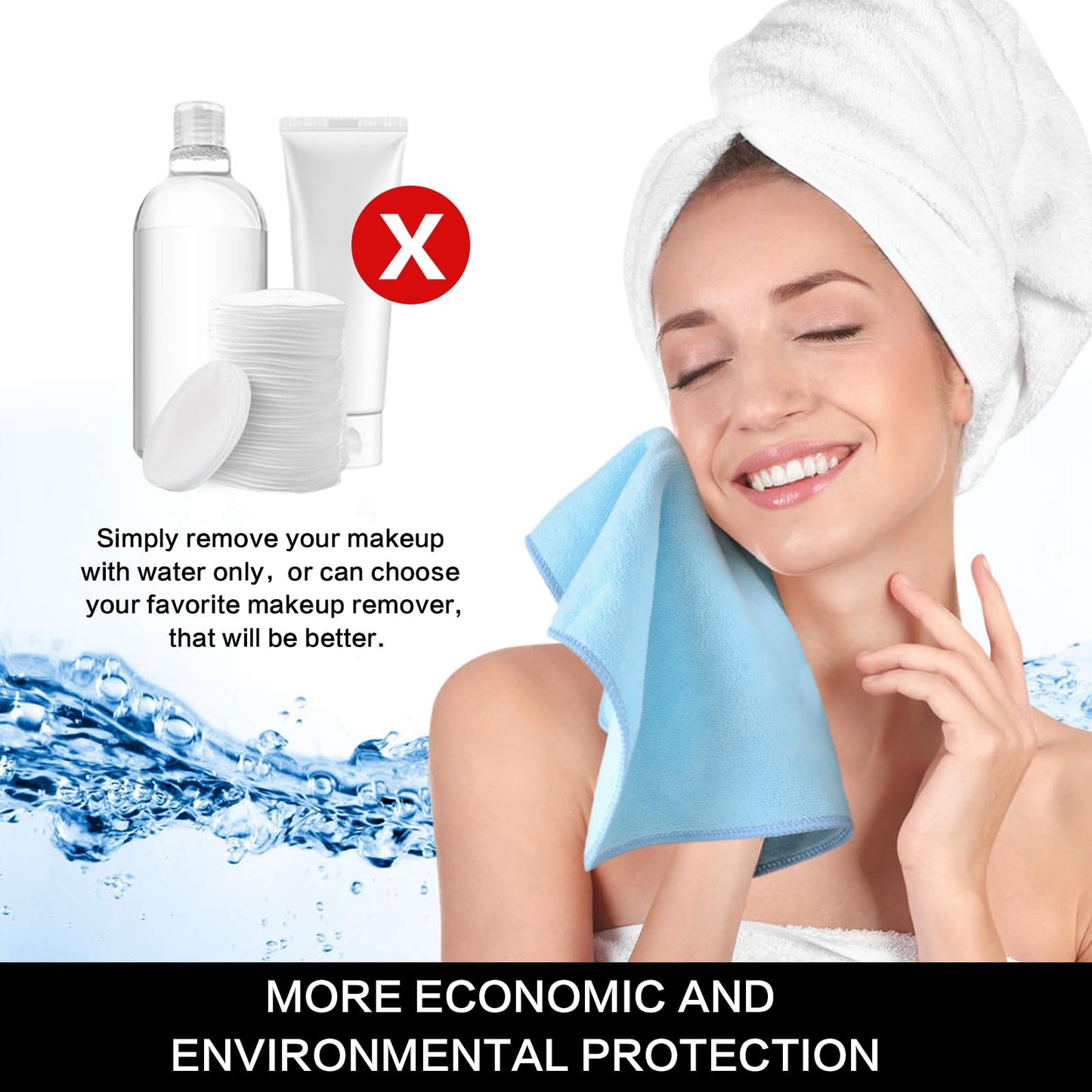 SINLAND Microfiber Facial Cloths Fast Drying Washcloth 12inch x 12inch Absorbent Face Wash Cloth Soft Makeup Remover Cloths
