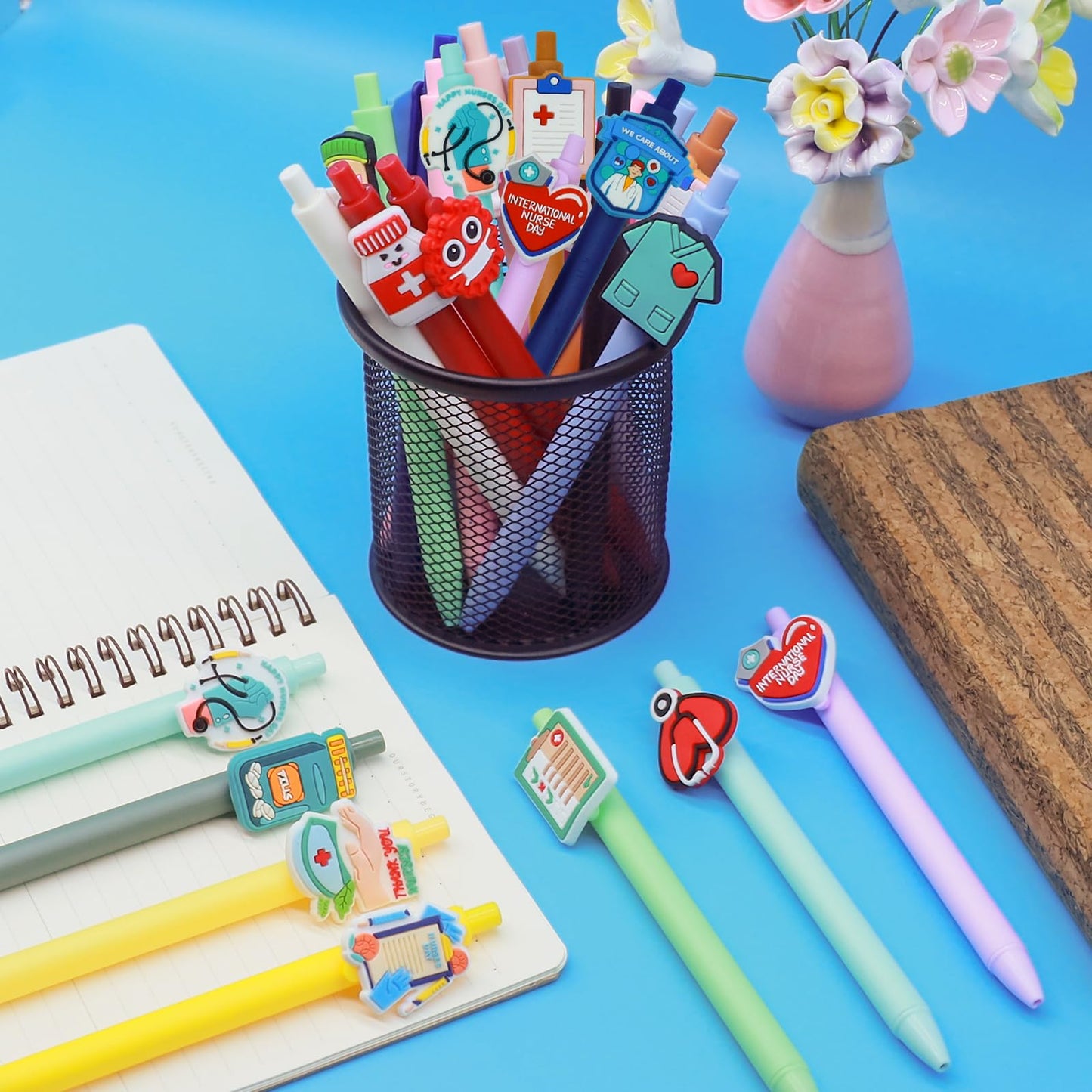SYFDXD 20 Pcs Cute Nurse Pens, Funny Nursing Accessories Gel Pen Black Ink Set for Medical Assistant Student Essentials Nurse Week Gifts Appreciation Gift Work Aesthetic