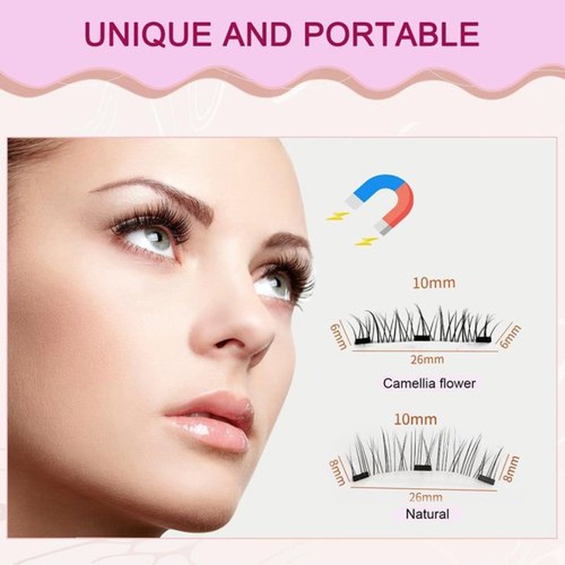 Krafty Magnetic Eyelashes,Magnetic Eyelashes,Magnetic Eyelashes Natural Look,Reusabl Magnetic Eyelashes with Applicator,No Glue Needed Eyelashes Magnetic Lashes(Natural+Devil)