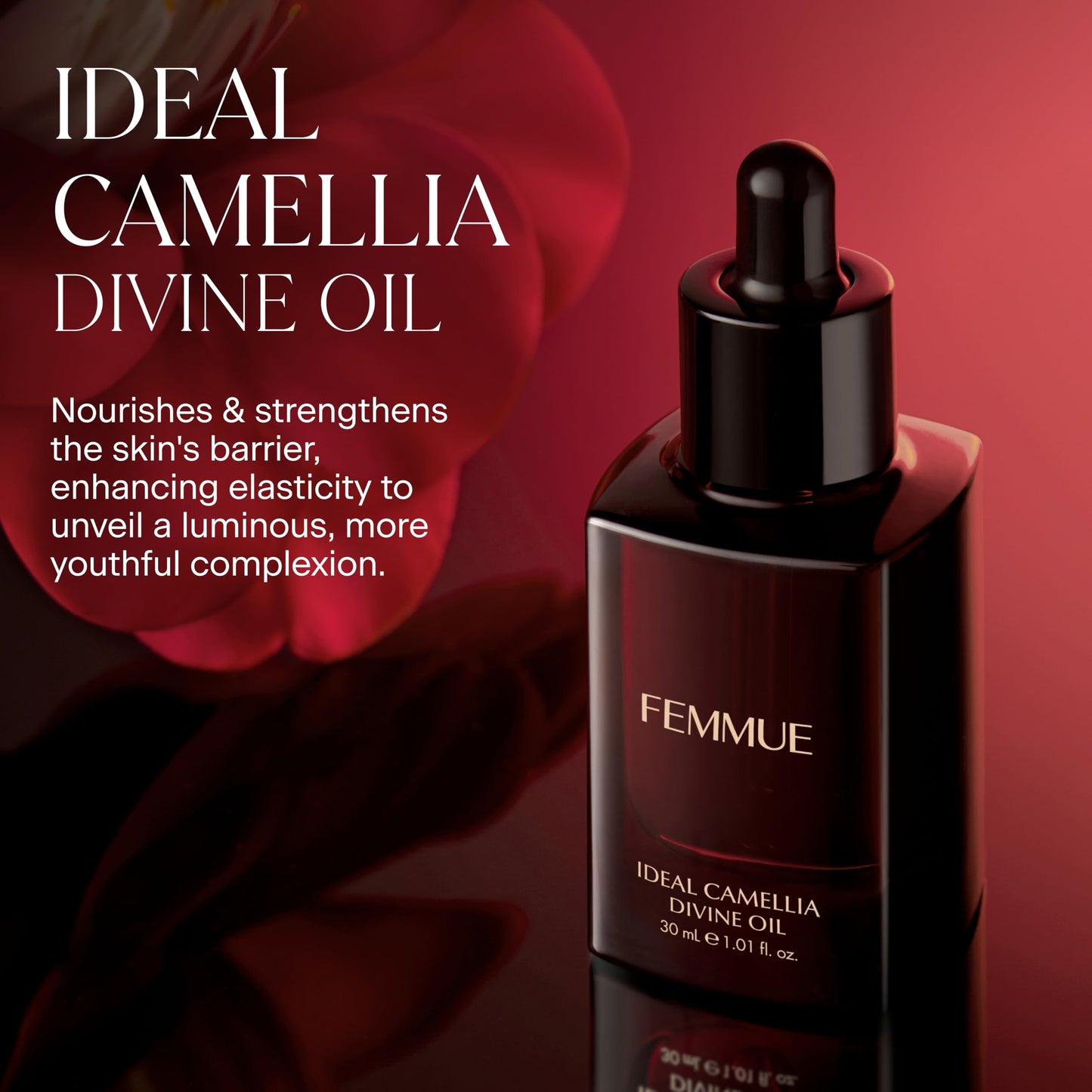 FEMMUE Ideal Camellia Divine Oil | Firming Face Oil with Camellia and Grapeseed | Anti Aging Barrier Repair, Hydrating for Dry Skin | Korean Beauty Skincare