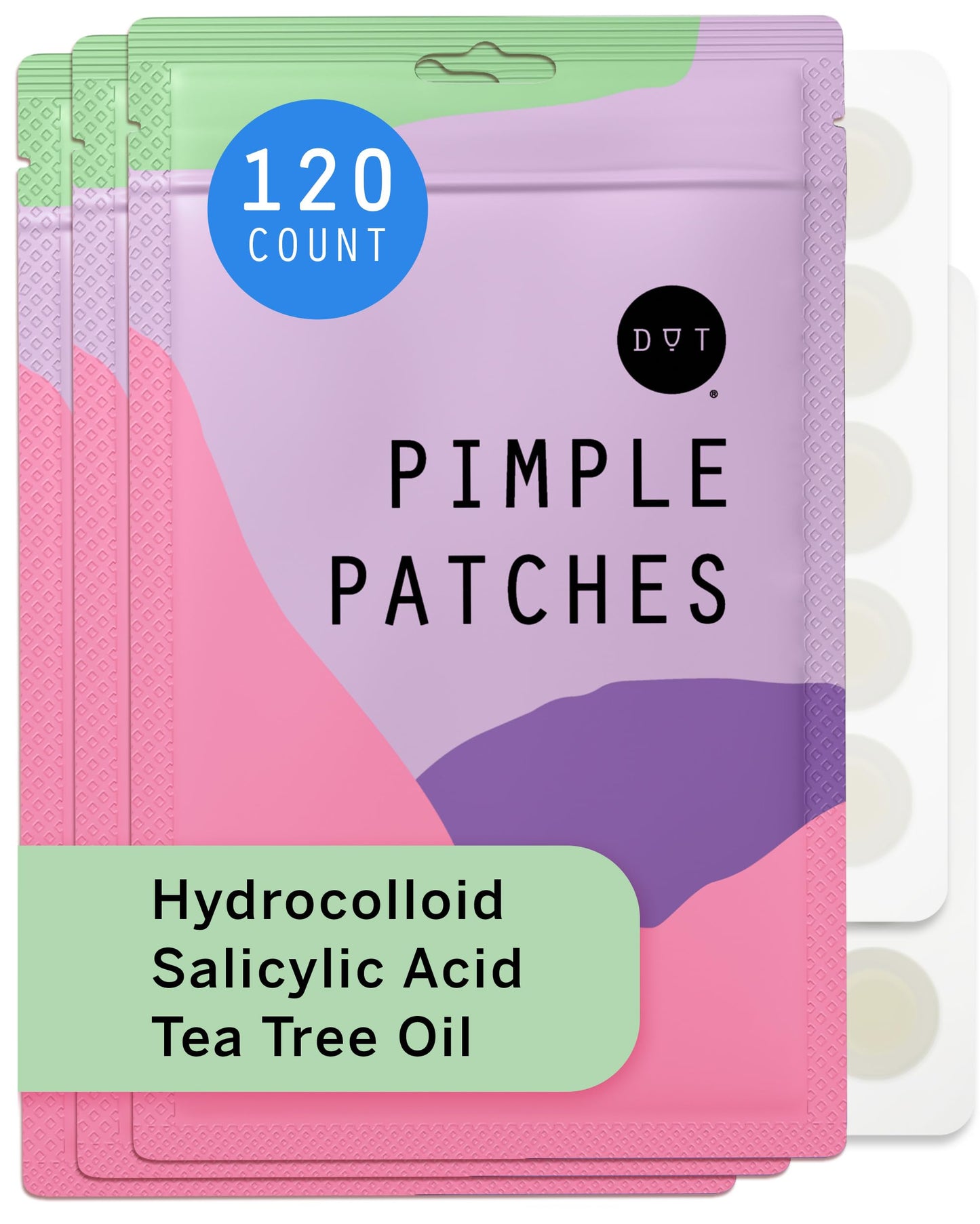 Pixie Hydrocolloid Pimple Patches for Face - Invisible Blemish Patches with Salicylic Acid, Vitamin C, Tea Tree Oil & Niacinamide - Ultra-Thin Cosmetic Spot Patches (10mm, 120 count)