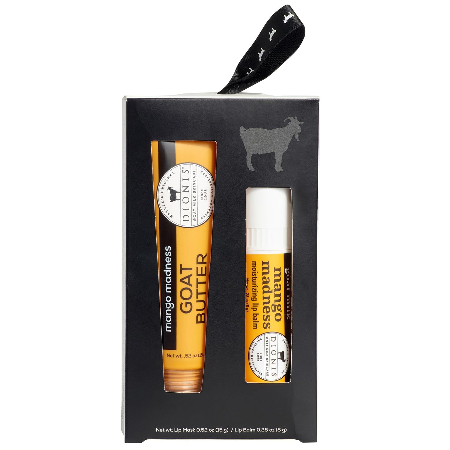 Dionis Goat Butter Lip Mask and Lip Balm Gift Set - Mango Madness - Nourishing, Deeply Hydrating & Moisturizing Lip Blam and Lip Mask