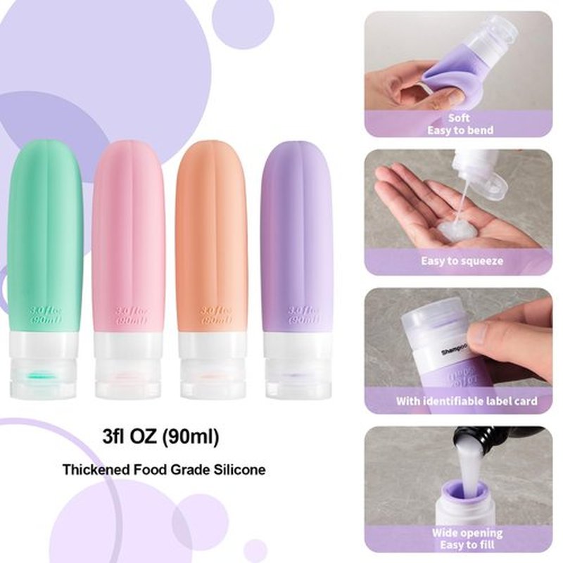 YhuiCxir 16 Pack Travel Bottles for Toiletries, 3Oz TSA-Approved Leakproof Travel Containers, Silicone Refillable Travel Essentials & Accessories for Shampoo, Conditioner and Lotion